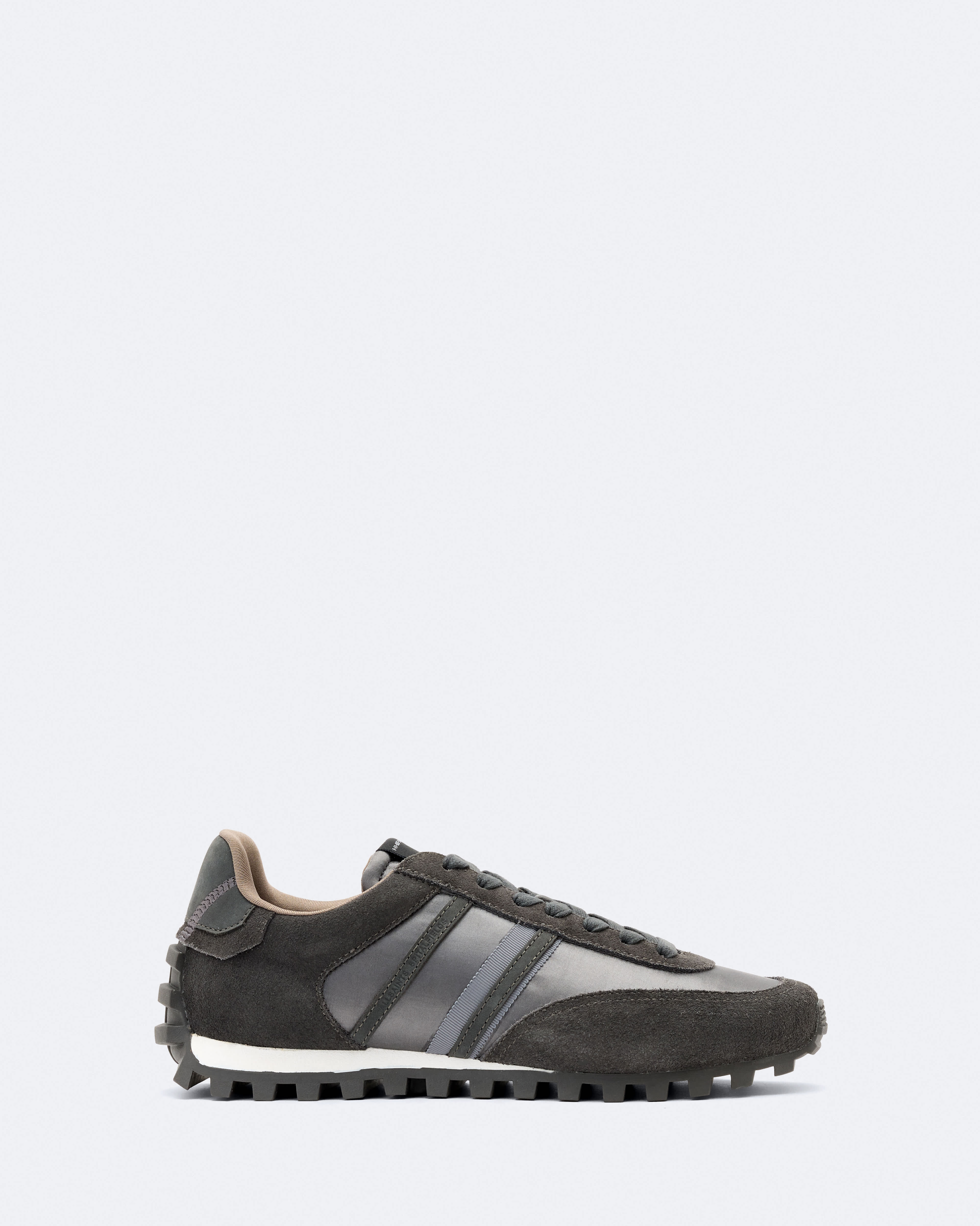 AllSaints Women's Robin Satin And Suede Runner Sneakers, Grey, Size: 6
