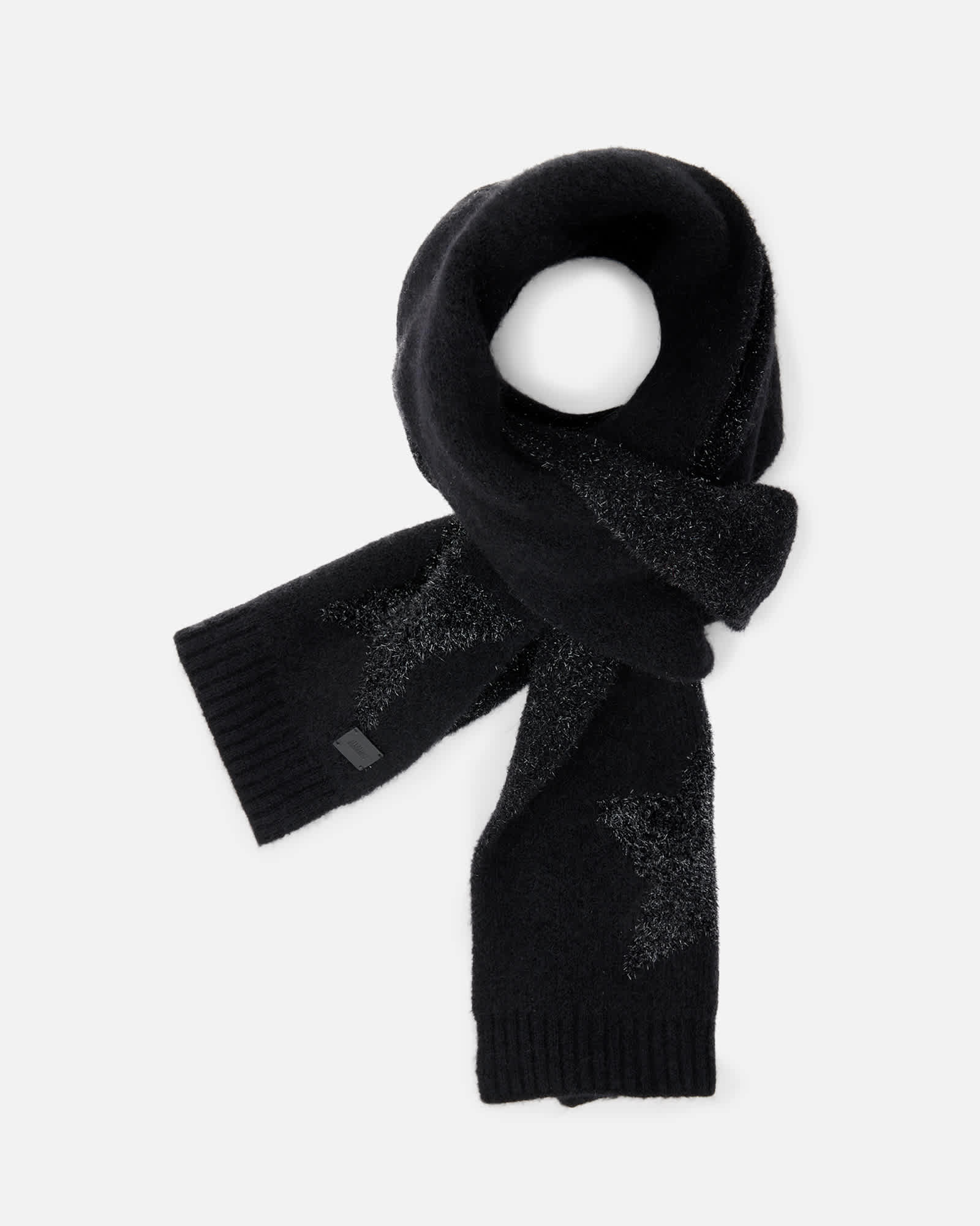 AllSaints Polyamide/Wool Star Tinsel Metallic Scarf