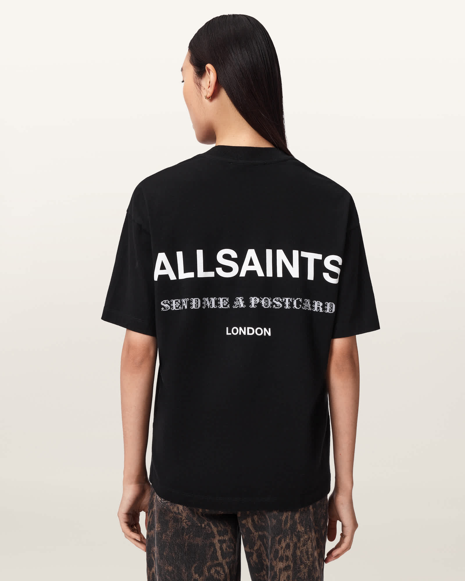 Allsaints Women's Black Dreamer Oversized Etta Short Sleeve T-Shirt - Size  Xs