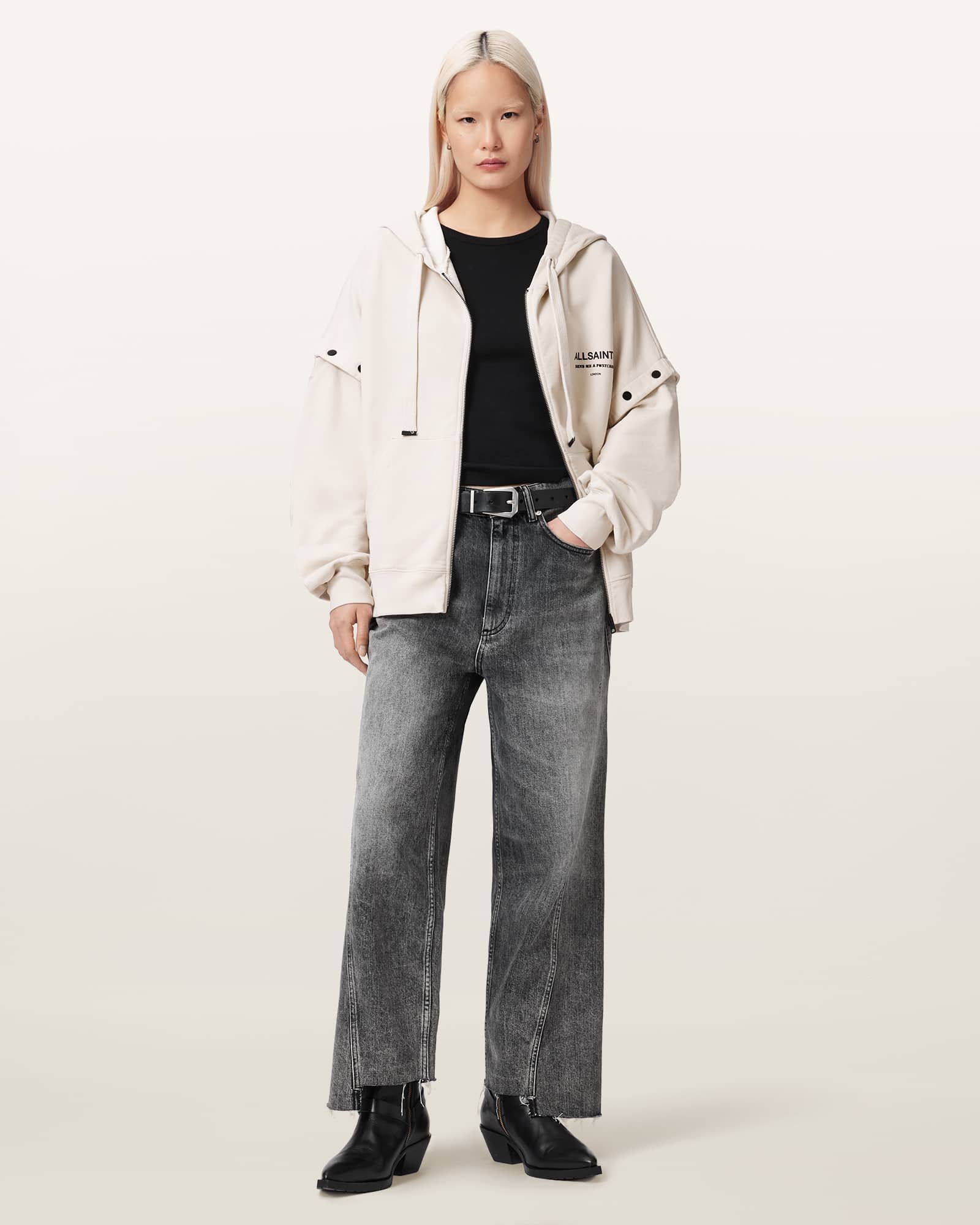 AllSaints Cotton Dreamer Amphia Oversized Hoodie, Size: M