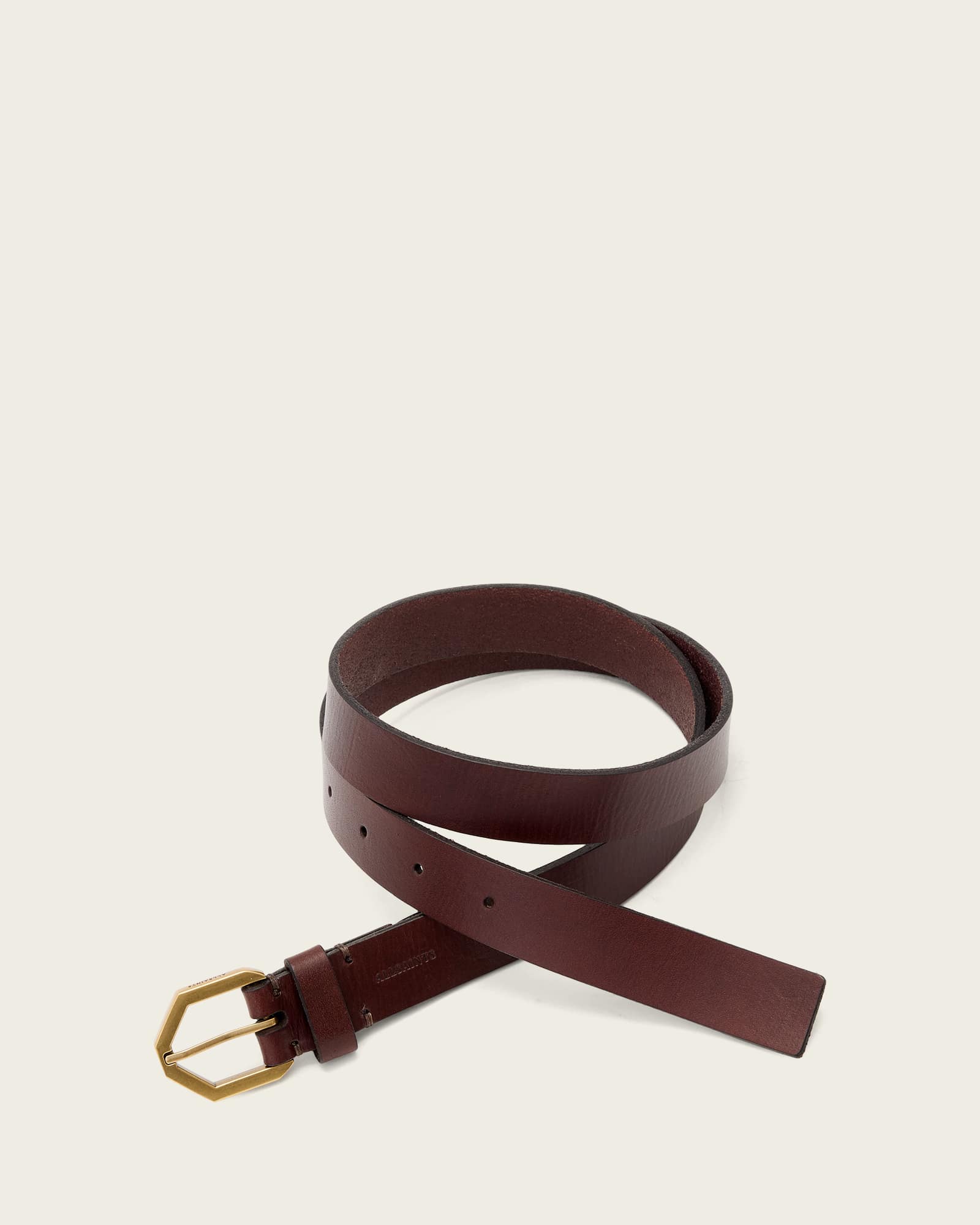 Allsaints Amara Leather Waist Belt In Brown