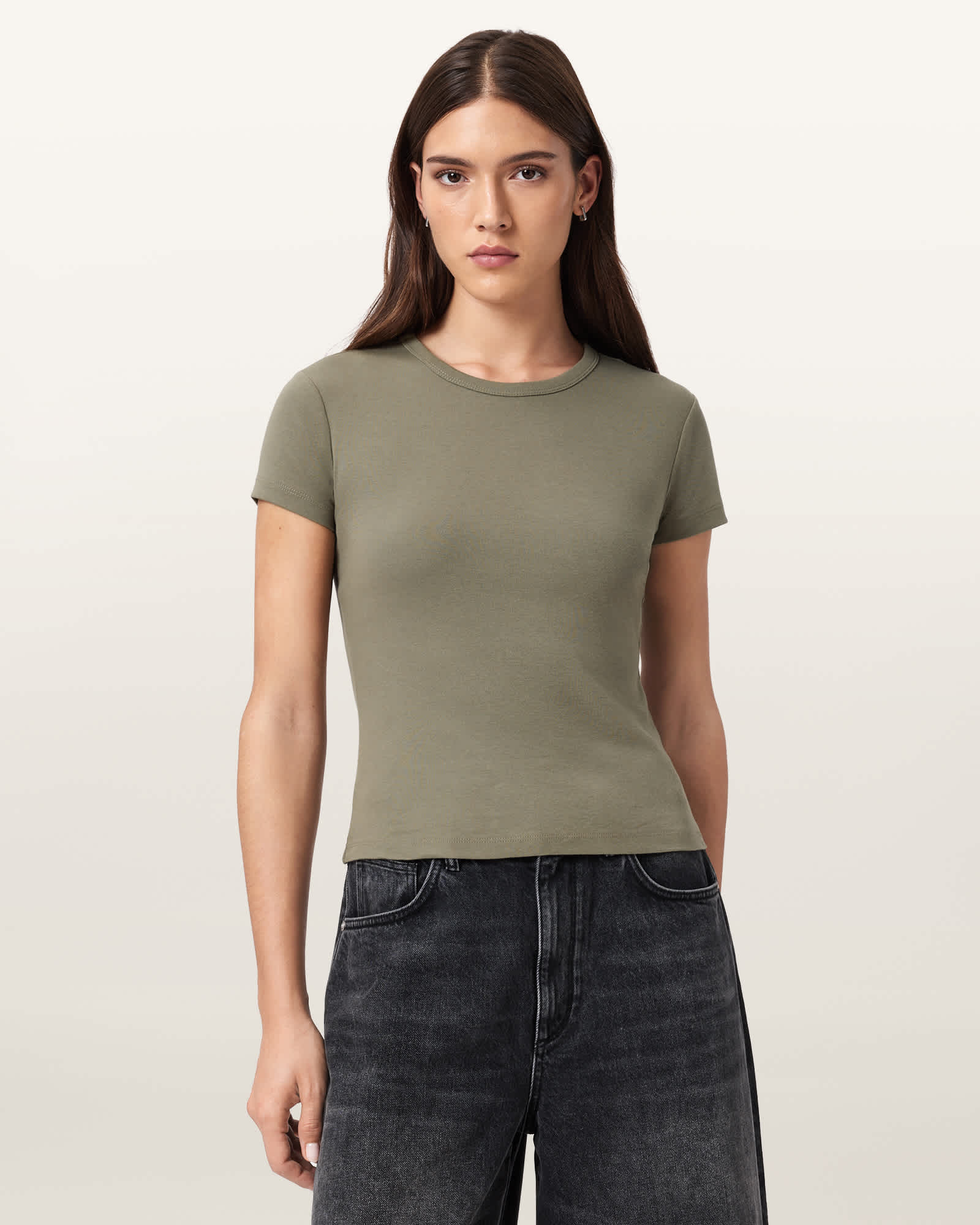AllSaints Stevie Slim Fit Short Sleeve T-Shirt,, Laurel Green