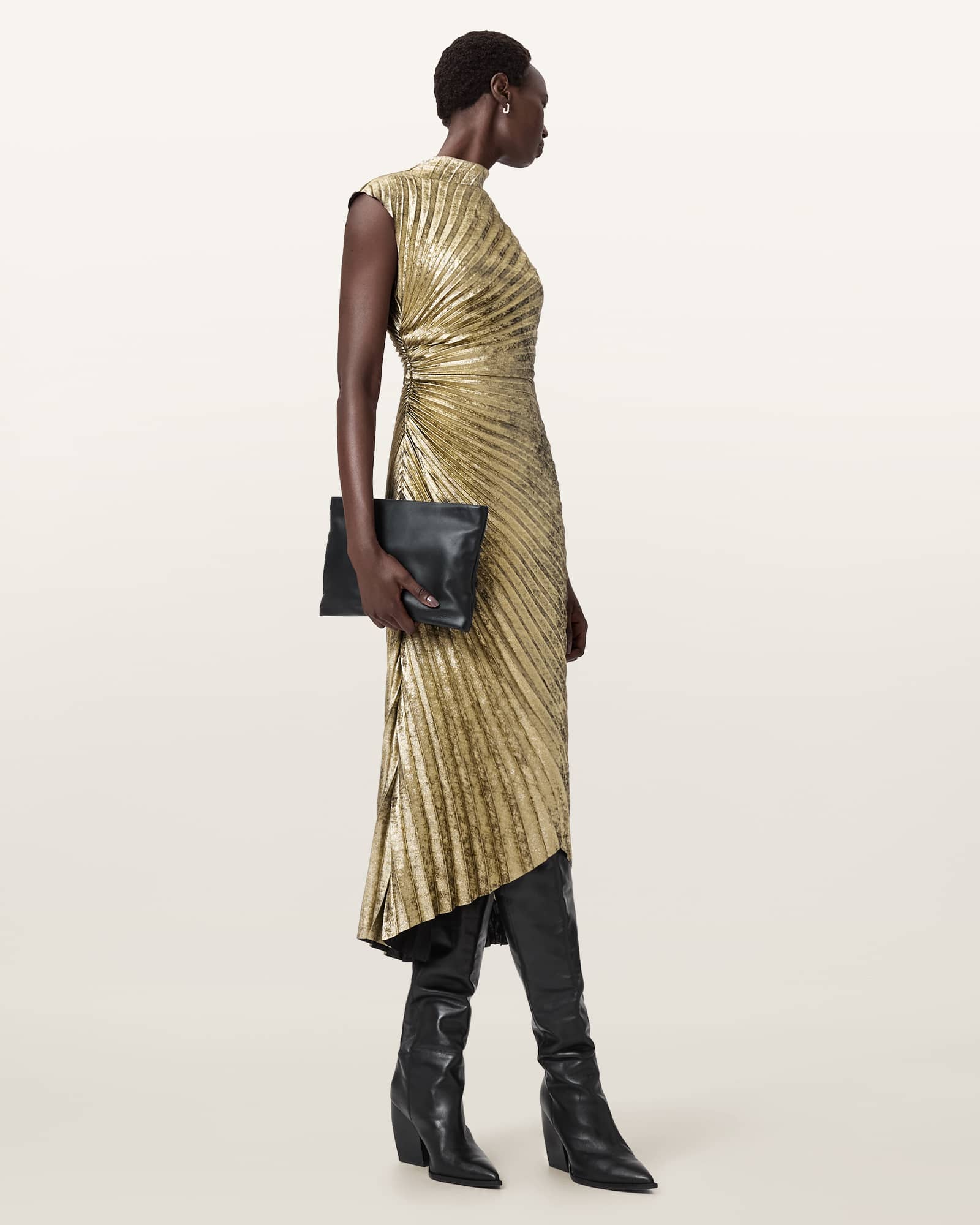 AllSaints Women's Rayanna Pleated Midi Dress