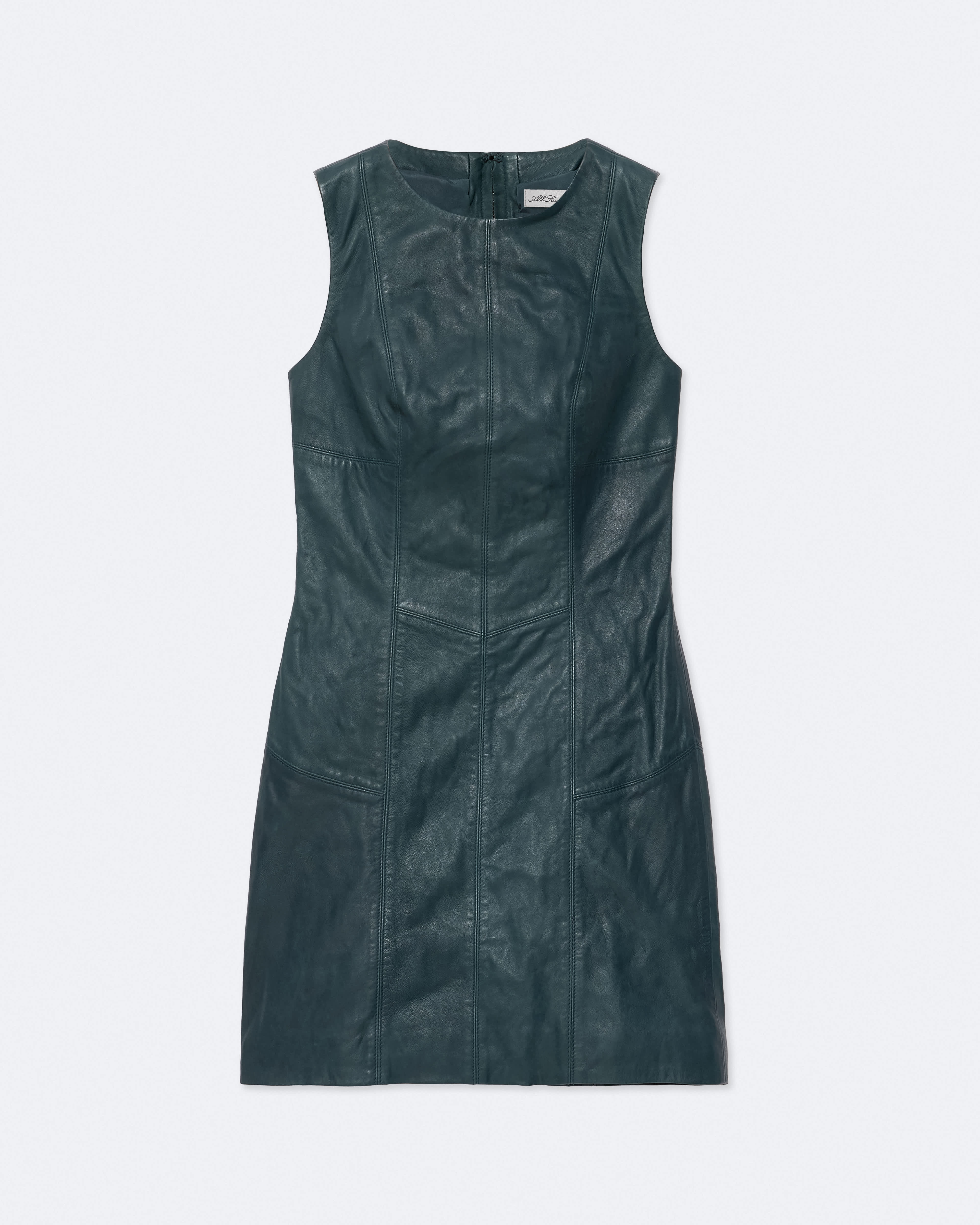Allsaints Women's Blue Vee Leather Mini Dress - Size  14