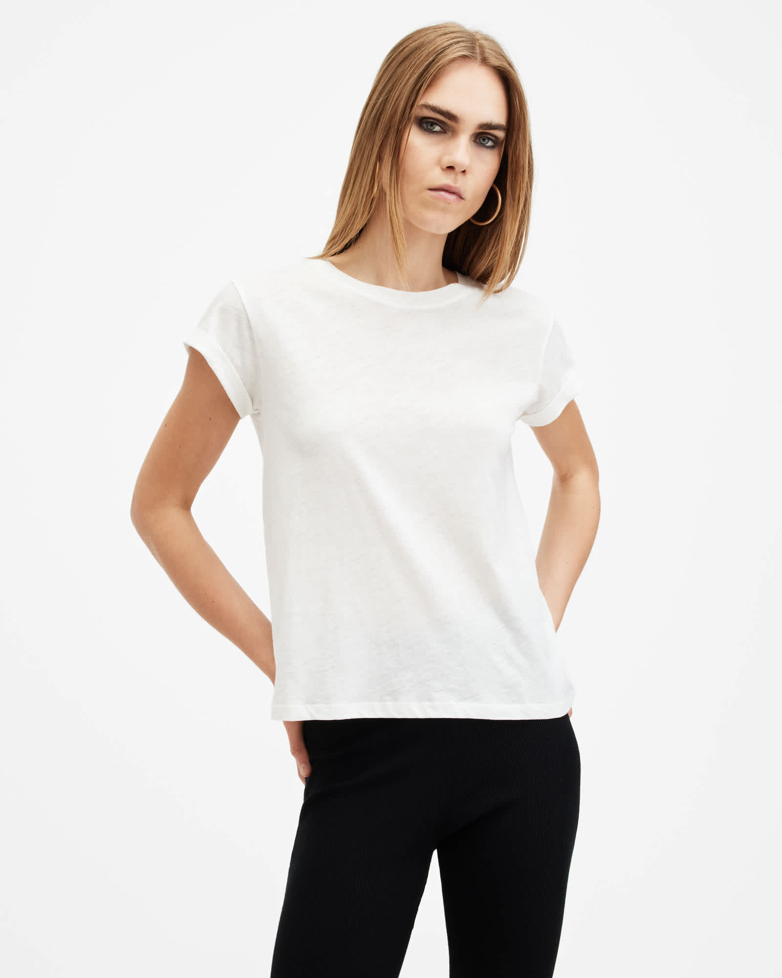 Allsaints Anna Crew Neck T-shirt In White