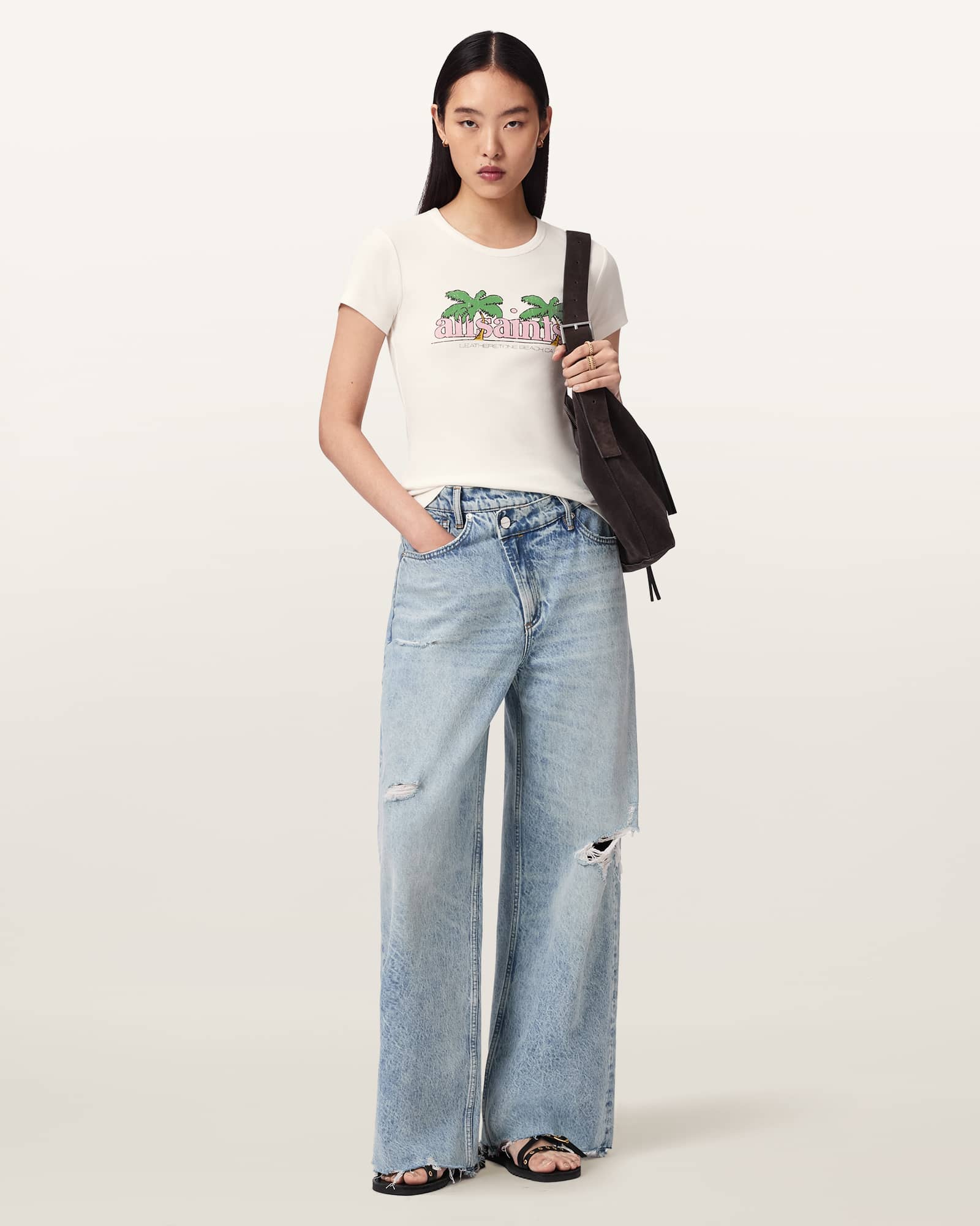 Allsaints Troppo Stevie Slim Fit T-shirt In White