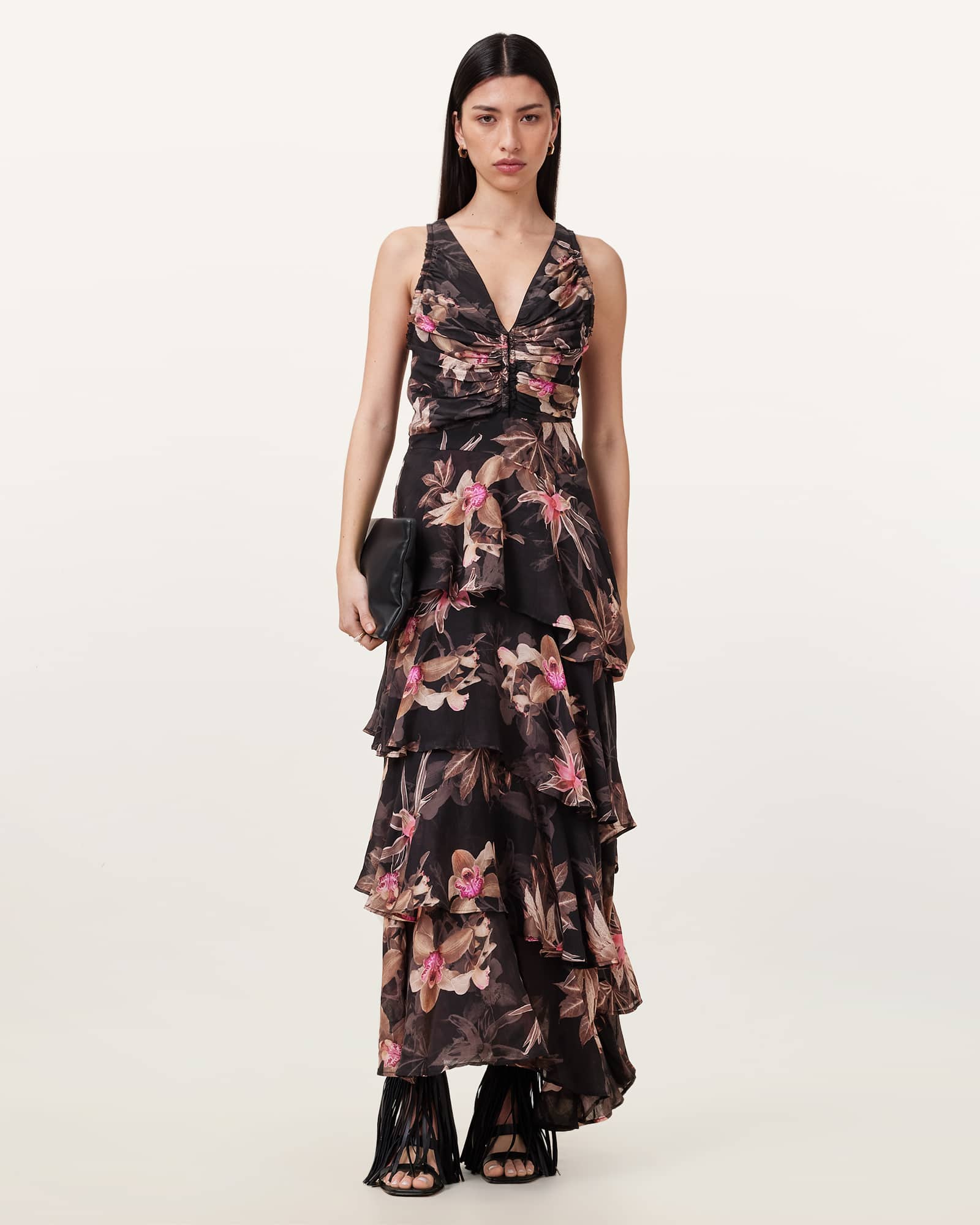 AllSaints Cali Floral Print Maxi Dress