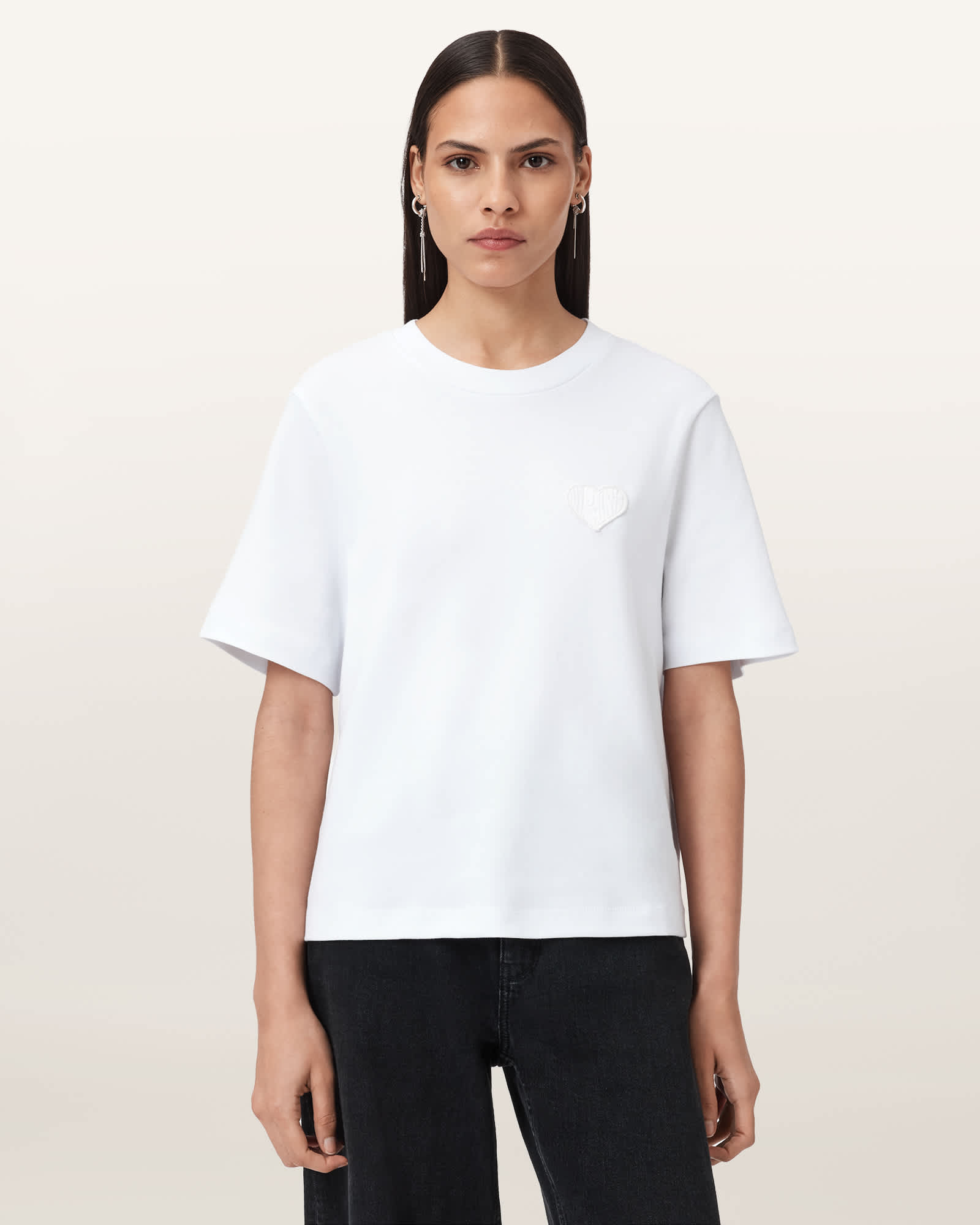 AllSaints Women's Cotton Lover Lisa Embroidered T-Shirt