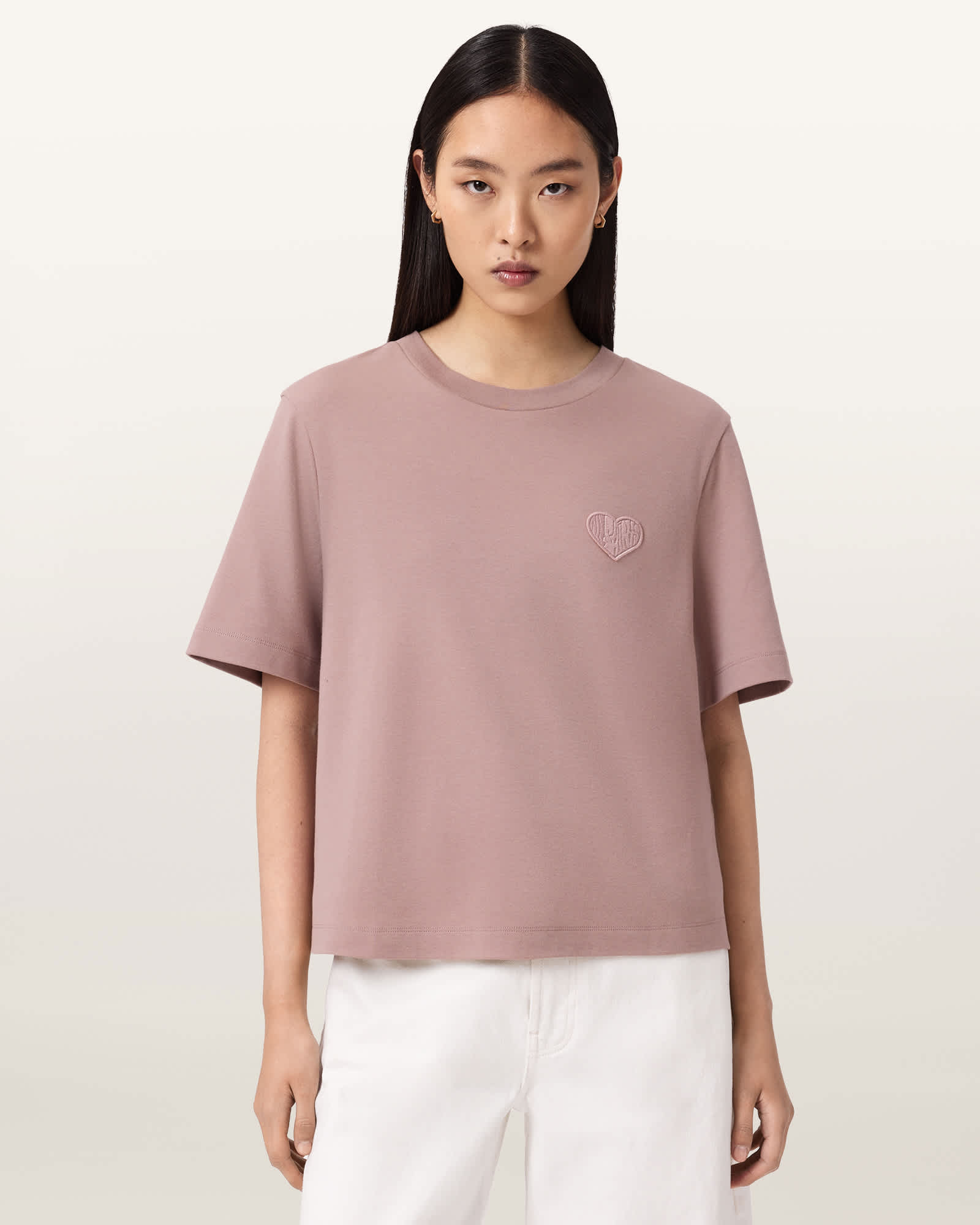 AllSaints Cotton Lover Lisa Embroidered T-Shirt, Size: S