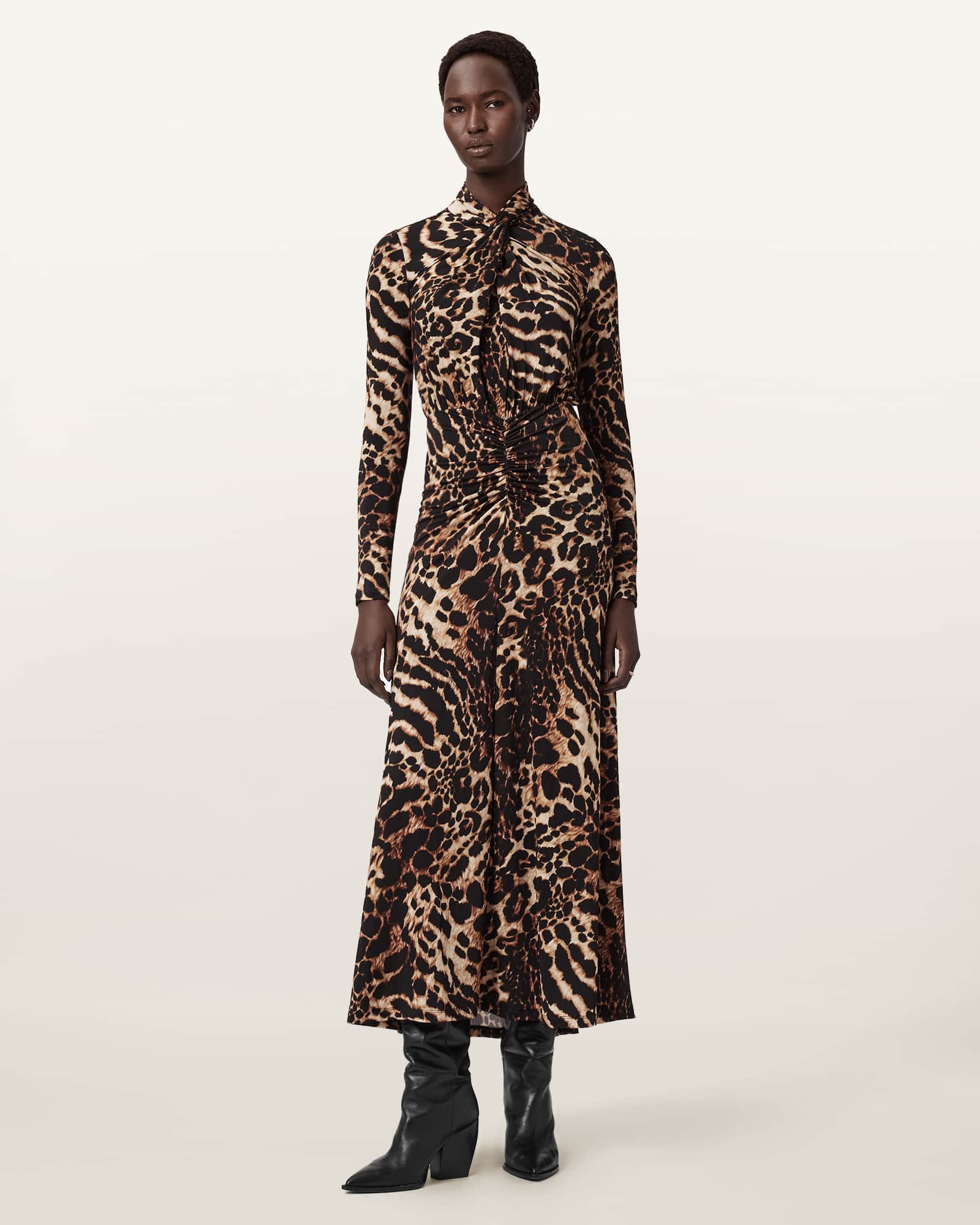 Allsaints Mina A-line Maxi Dress In Multi