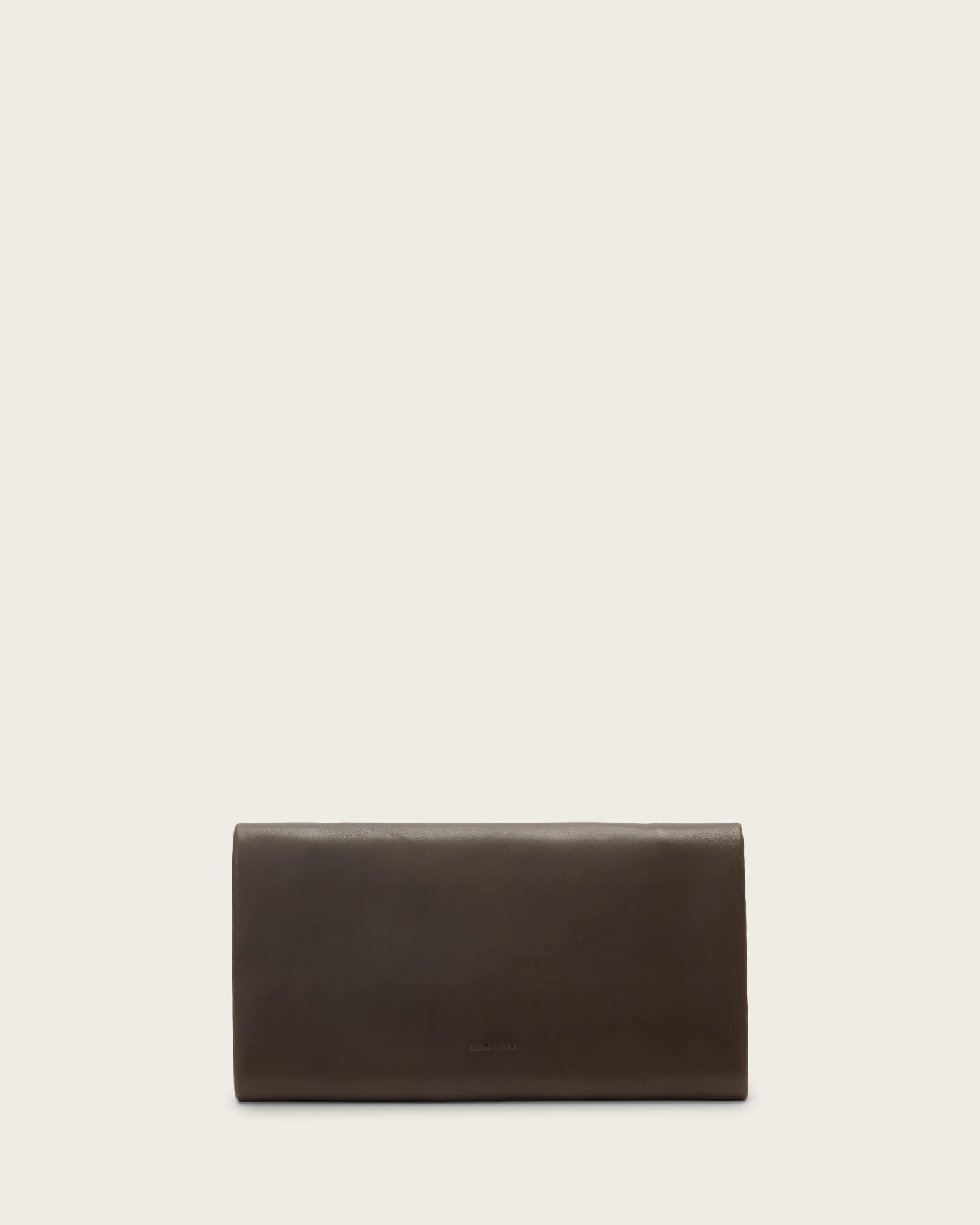 Allsaints Harluna Leather Clutch Bag In Brown