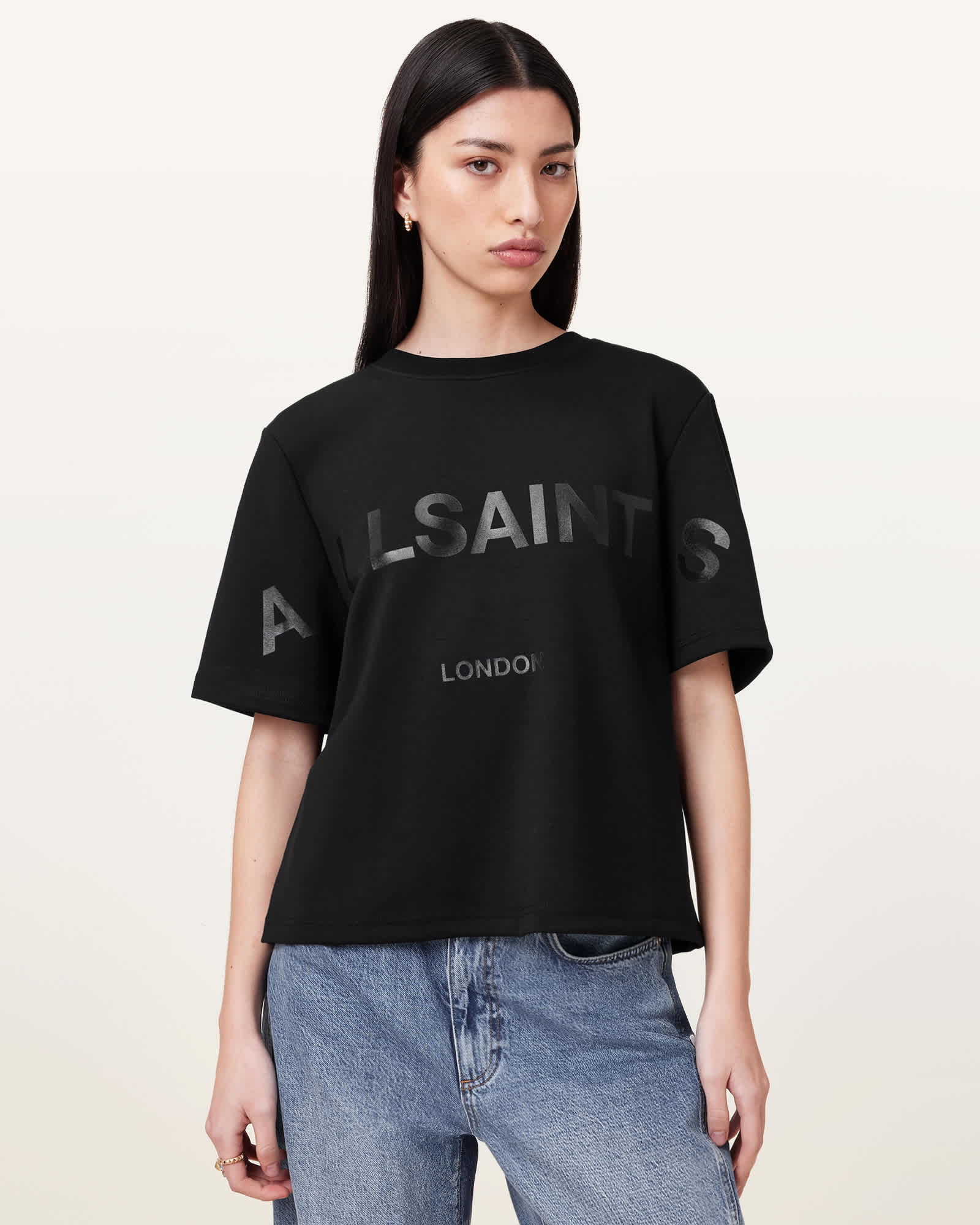 AllSaints Lini Biggy T-Shirt,, Black