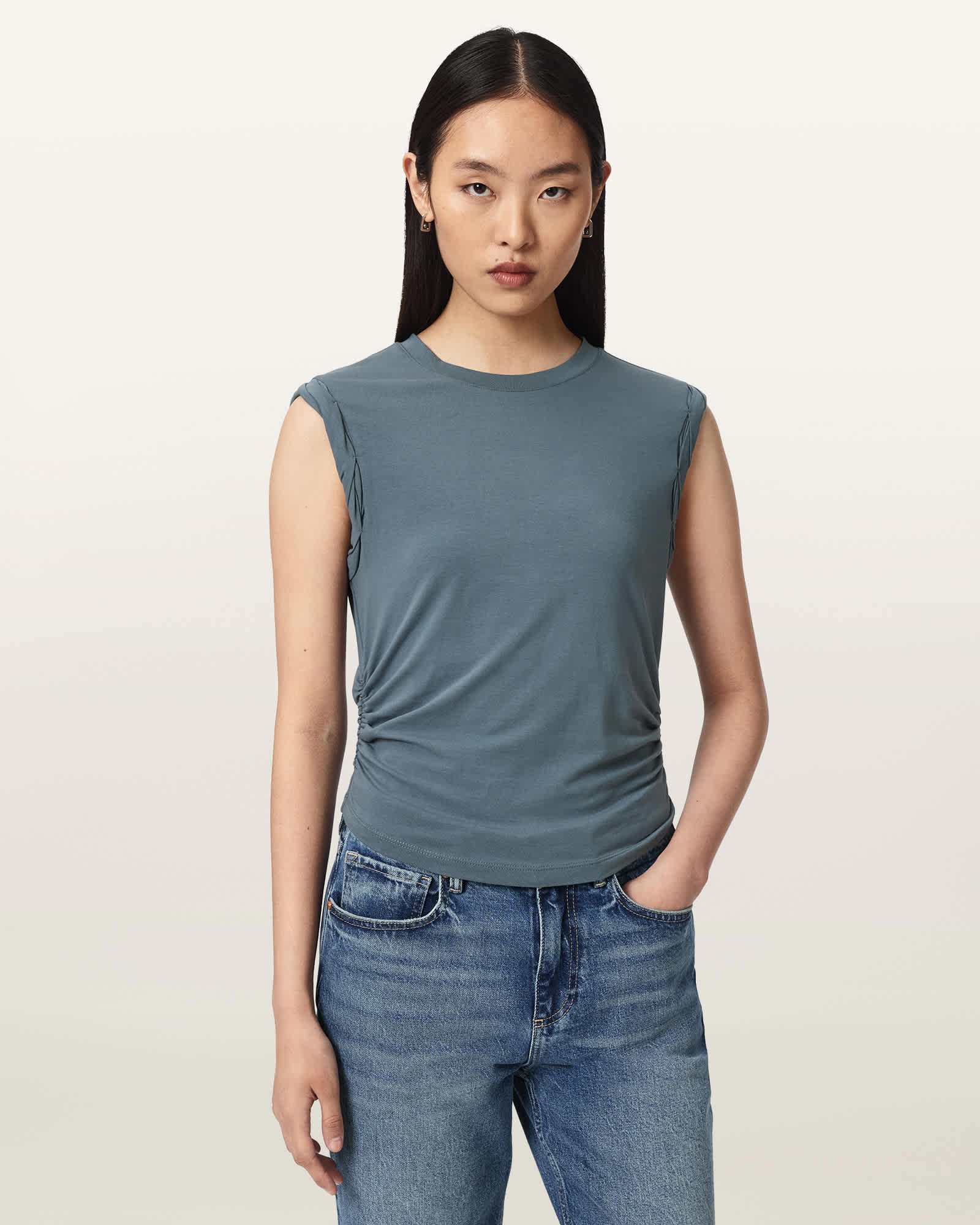Allsaints Women's Blue West Sleeveless Tank Top - Size  M