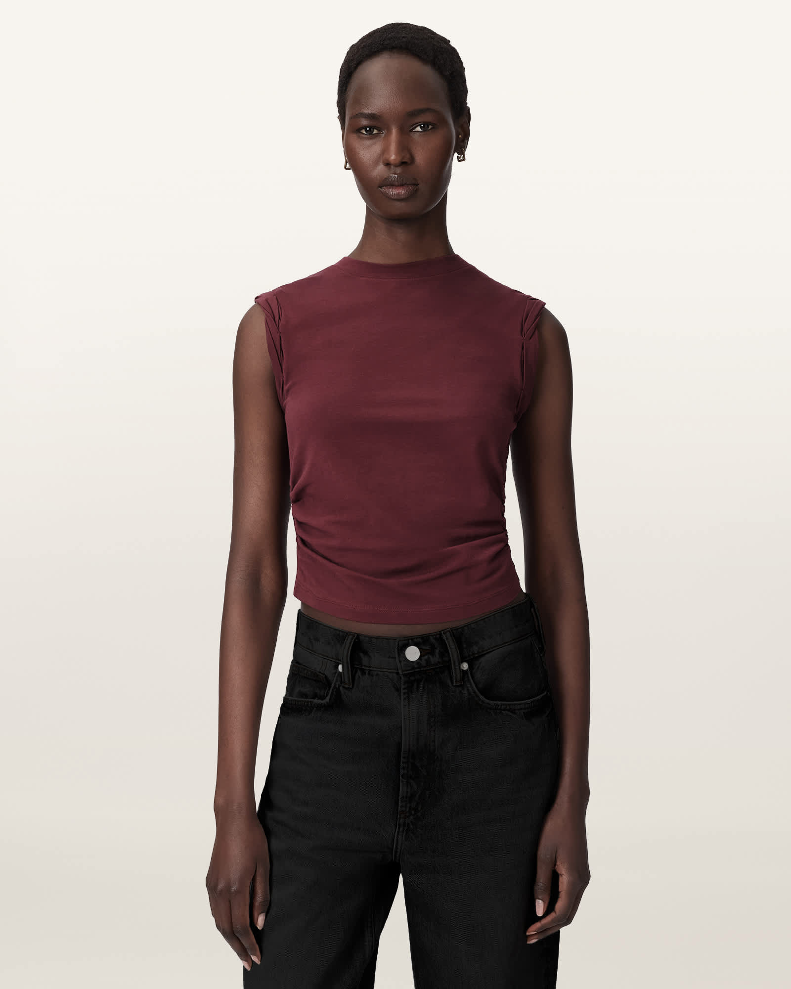 Allsaints Women's Red West Sleeveless Tank Top - Size  L