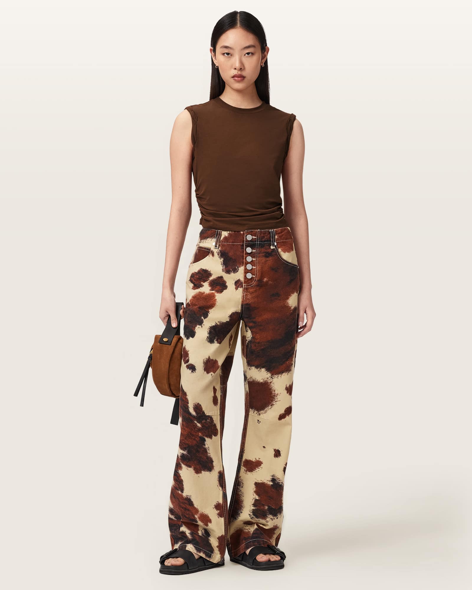 AllSaints West Sleeveless Tank Top,, Brown