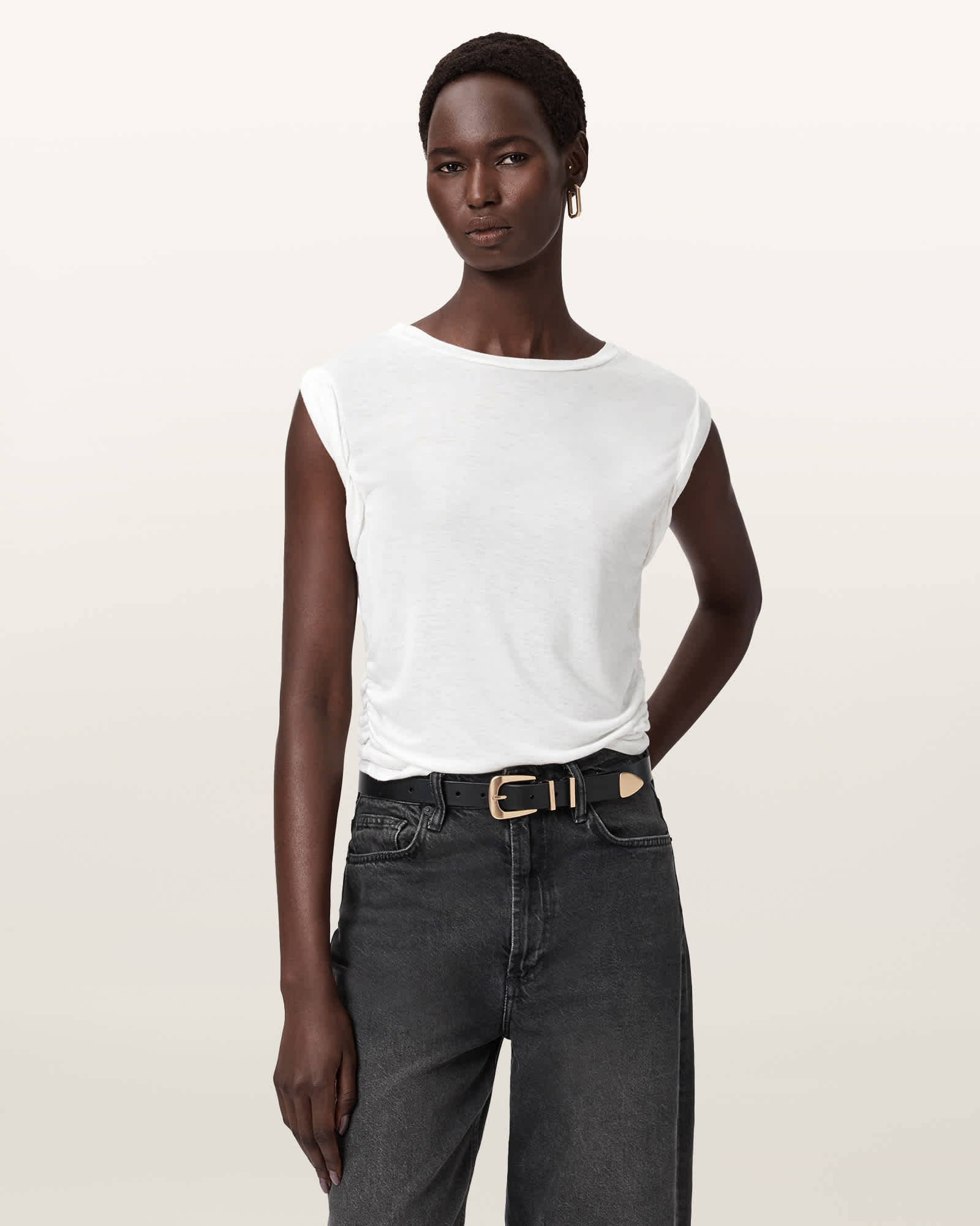 Allsaints Main: 97% Viscose In White