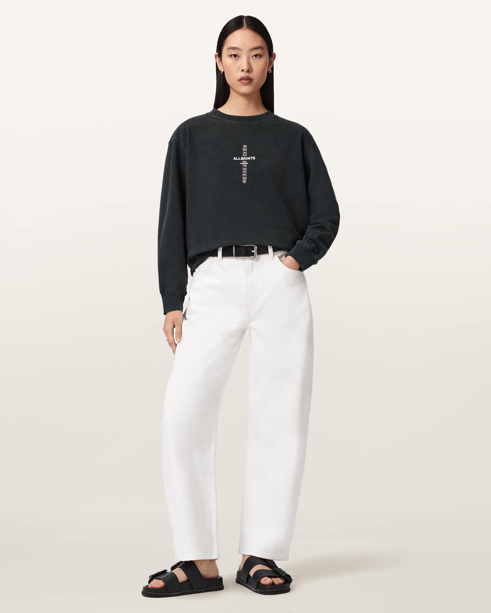 AllSaints Knox Pippa Sweatshirt,, Black
