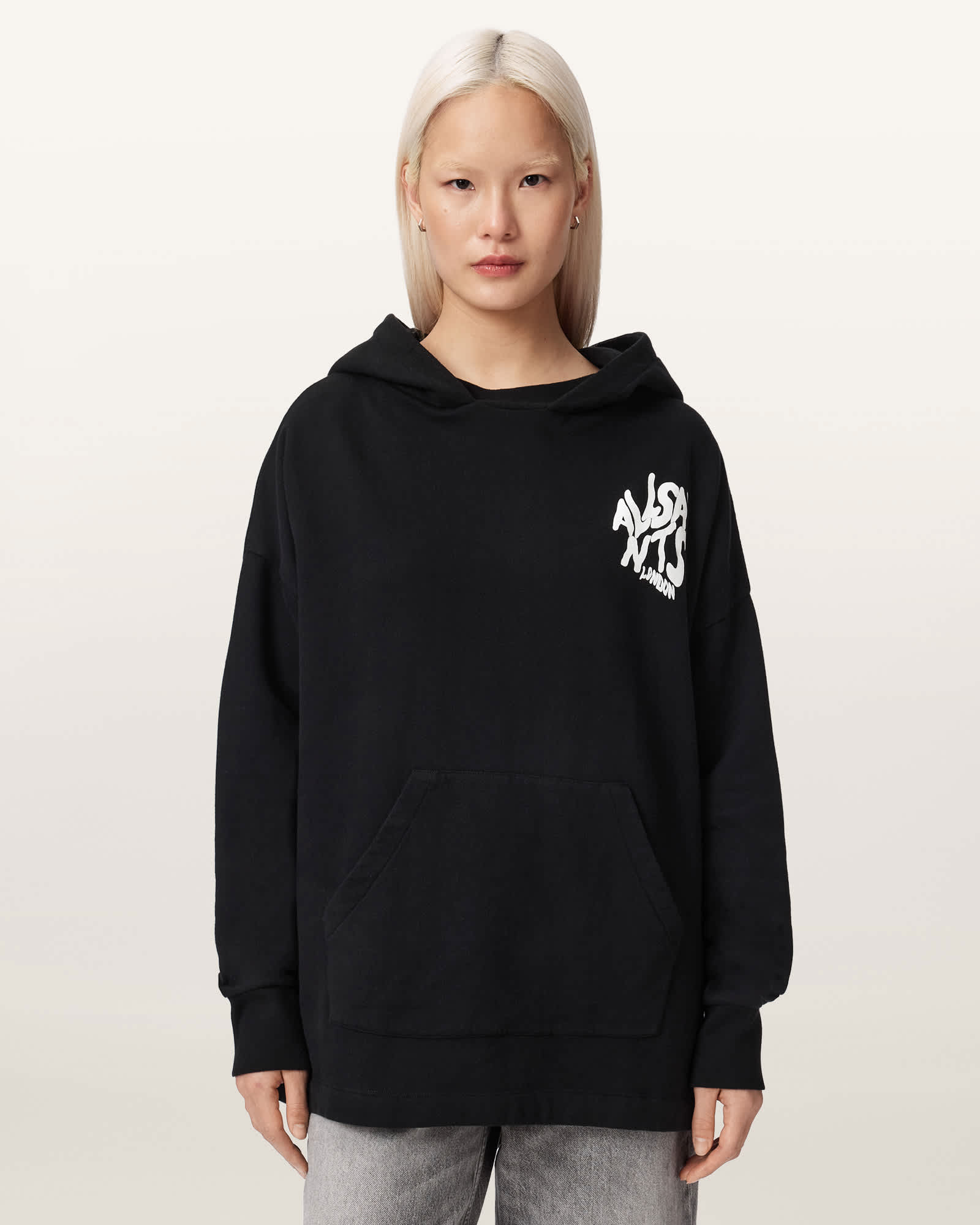 AllSaints Cotton Orlando Etta Oversized Long Sleeve Hoodie, Size: XS