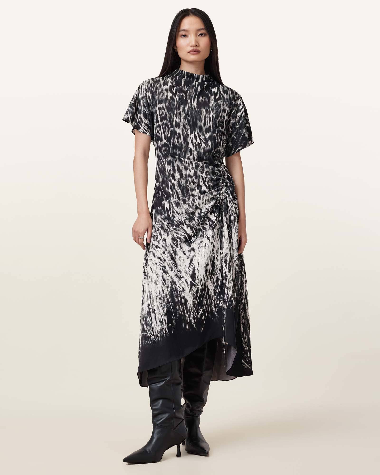 Allsaints Women's Rosie Short Sleeve Midi Dress - Size  8
