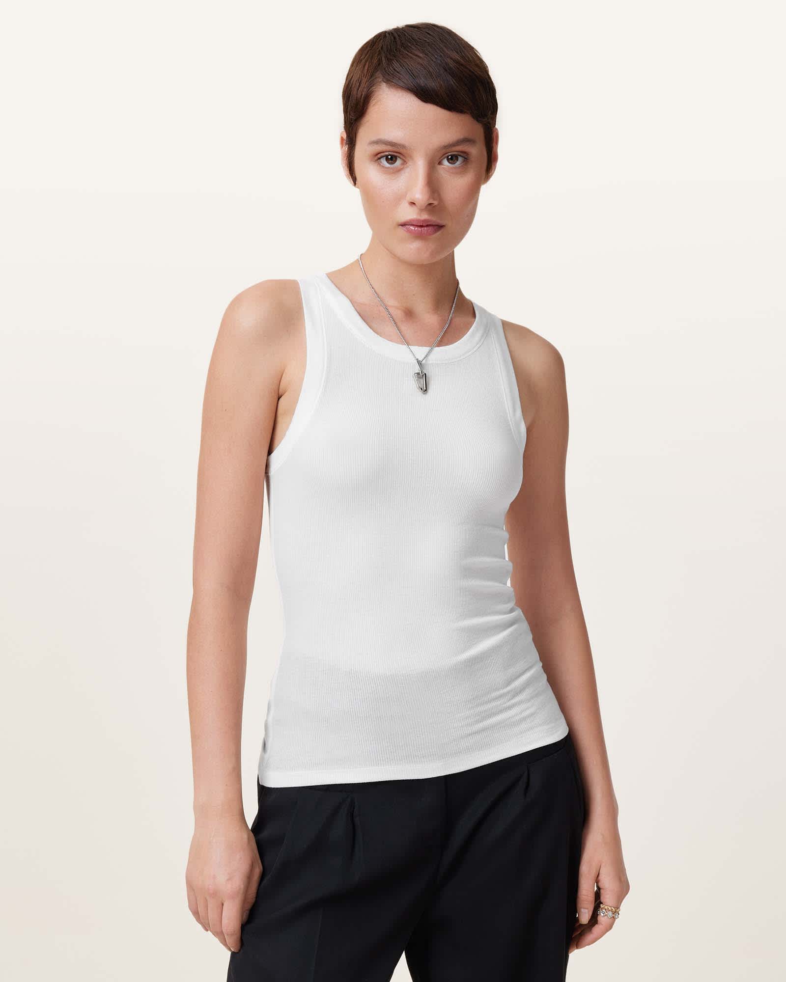 AllSaints Women's Lyocell Rina Crew Neck Sleeveless Tank Top, Size: XS
