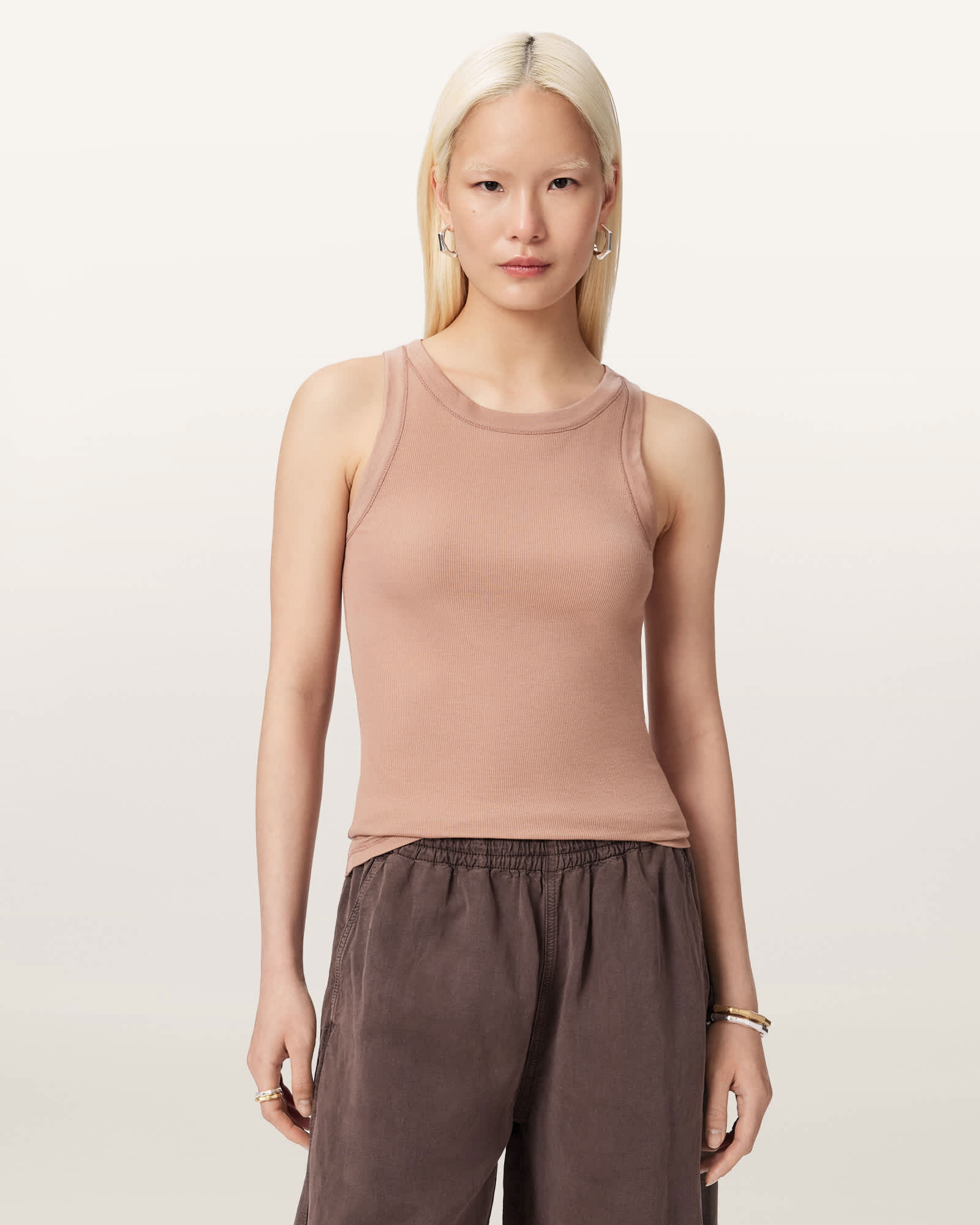 AllSaints Lyocell Rina Crew Neck Sleeveless Tank Top, Size: XS