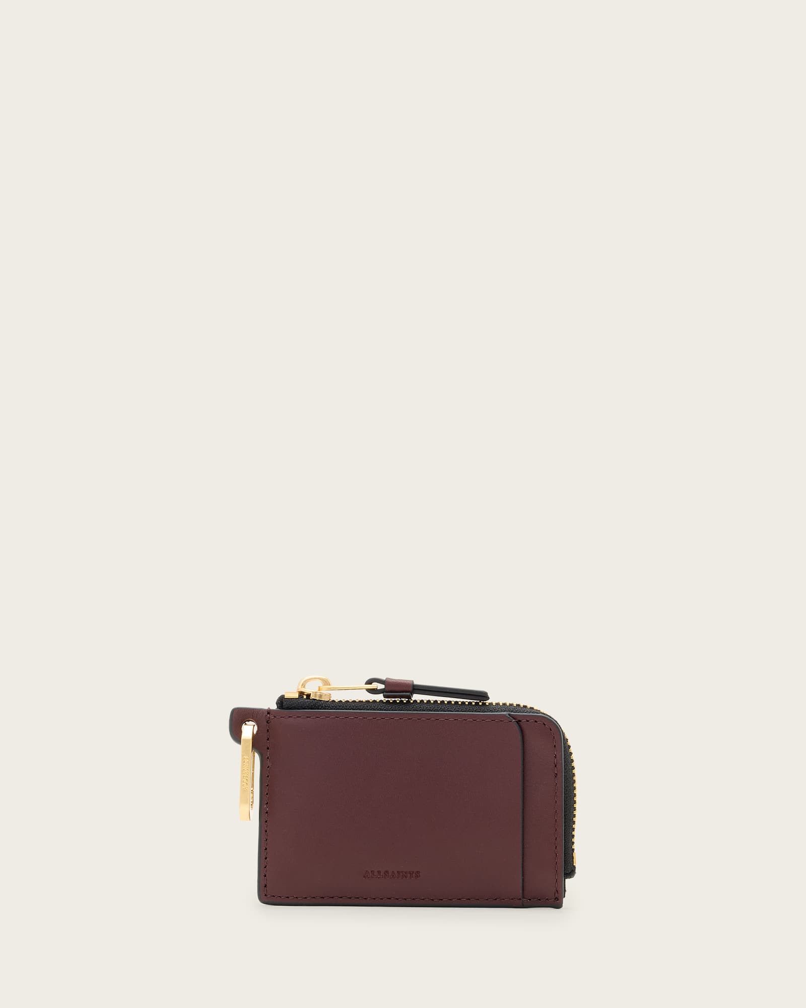 Allsaints Remy Leather Wallet In Red