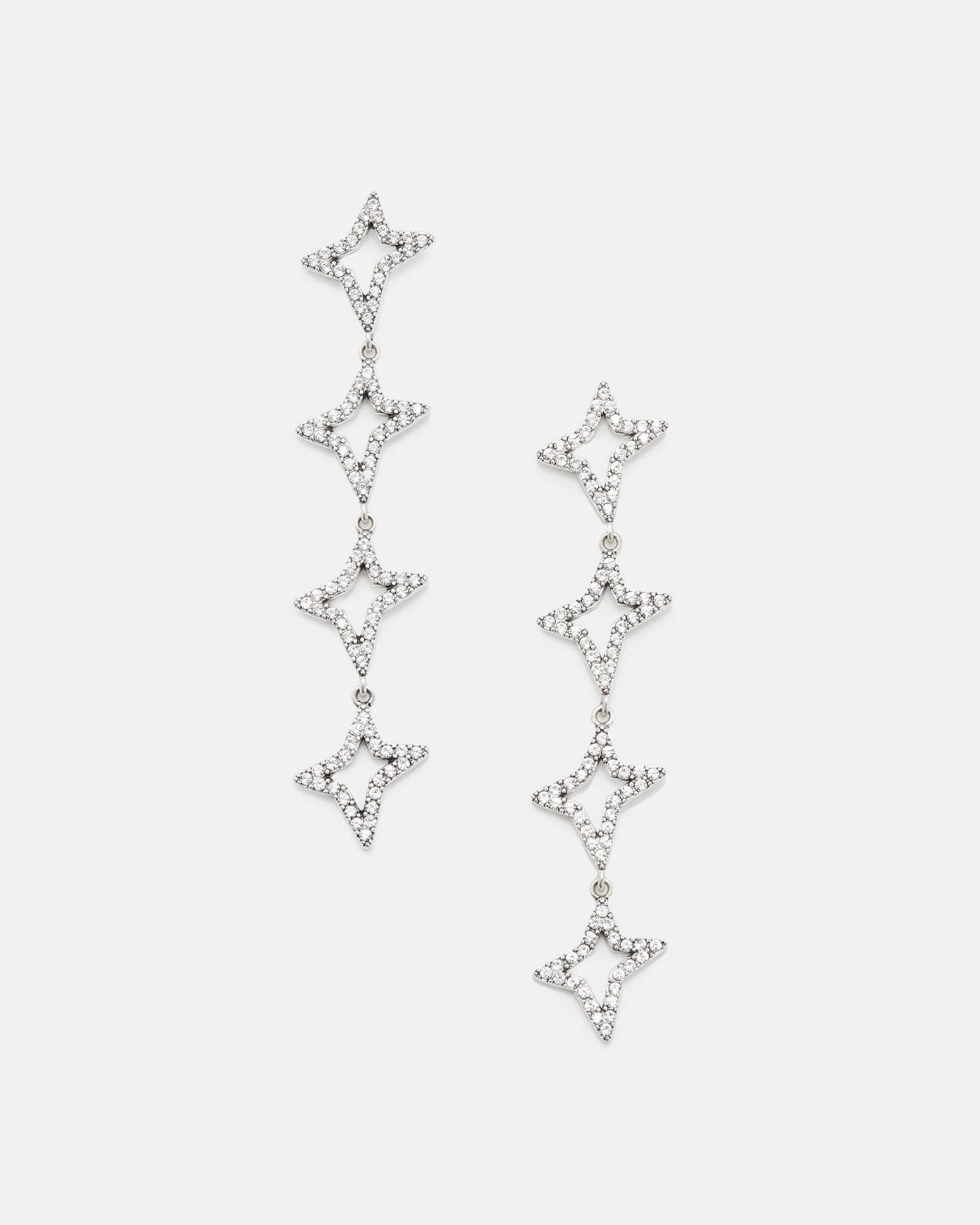 AllSaints Glass Lux Multi Star Drop Earrings