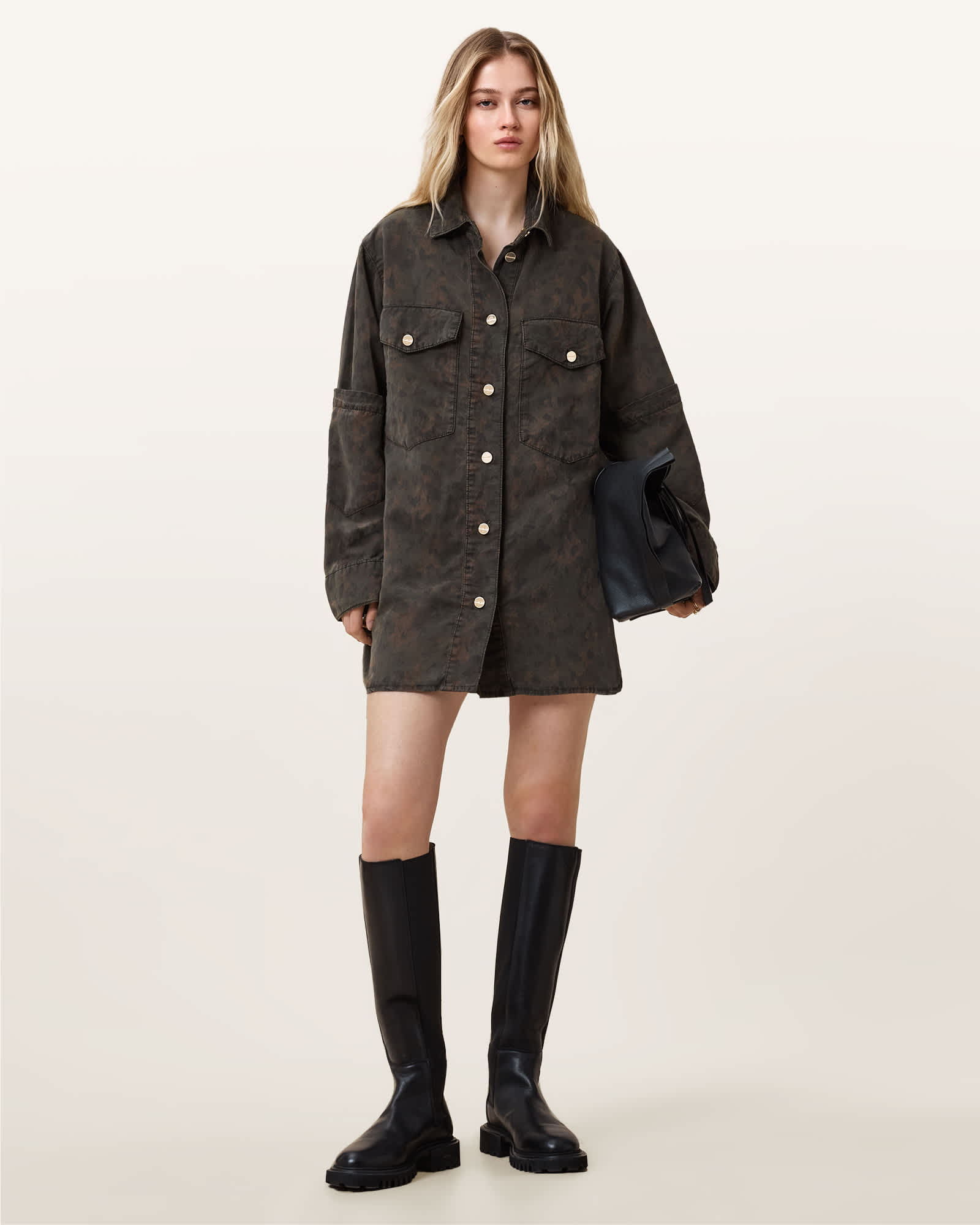 AllSaints Faye Oversized Denim Shirt Dress