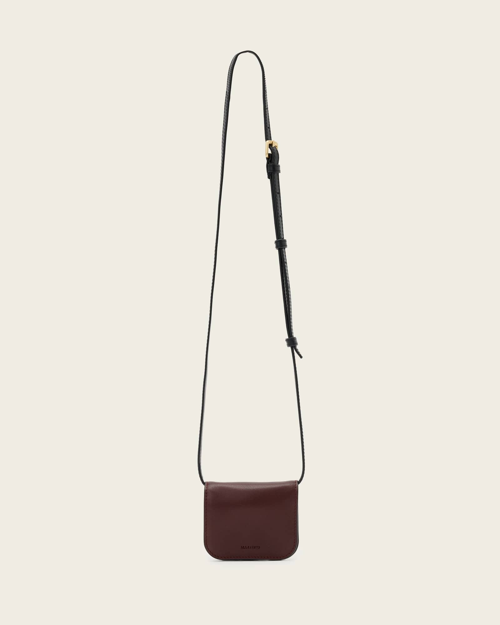 Allsaints Main: 100% Cow Leather Maeve Leather Cardholder Crossbody In Red