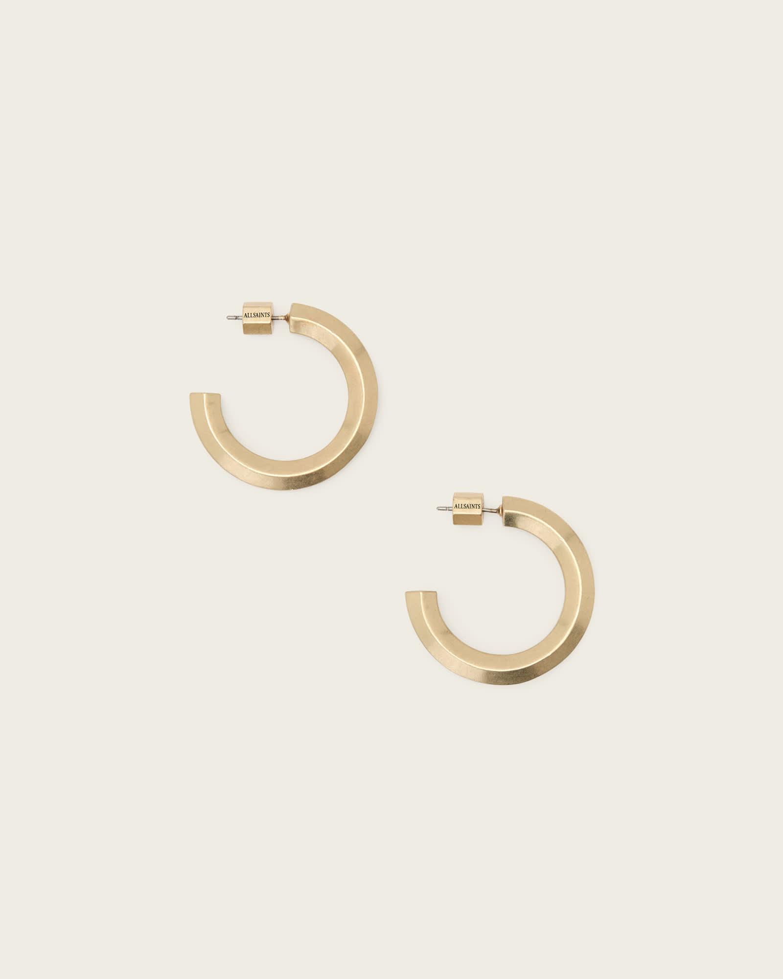 AllSaints Brass Maeve Large Post Back Earrings, Size: One Size
