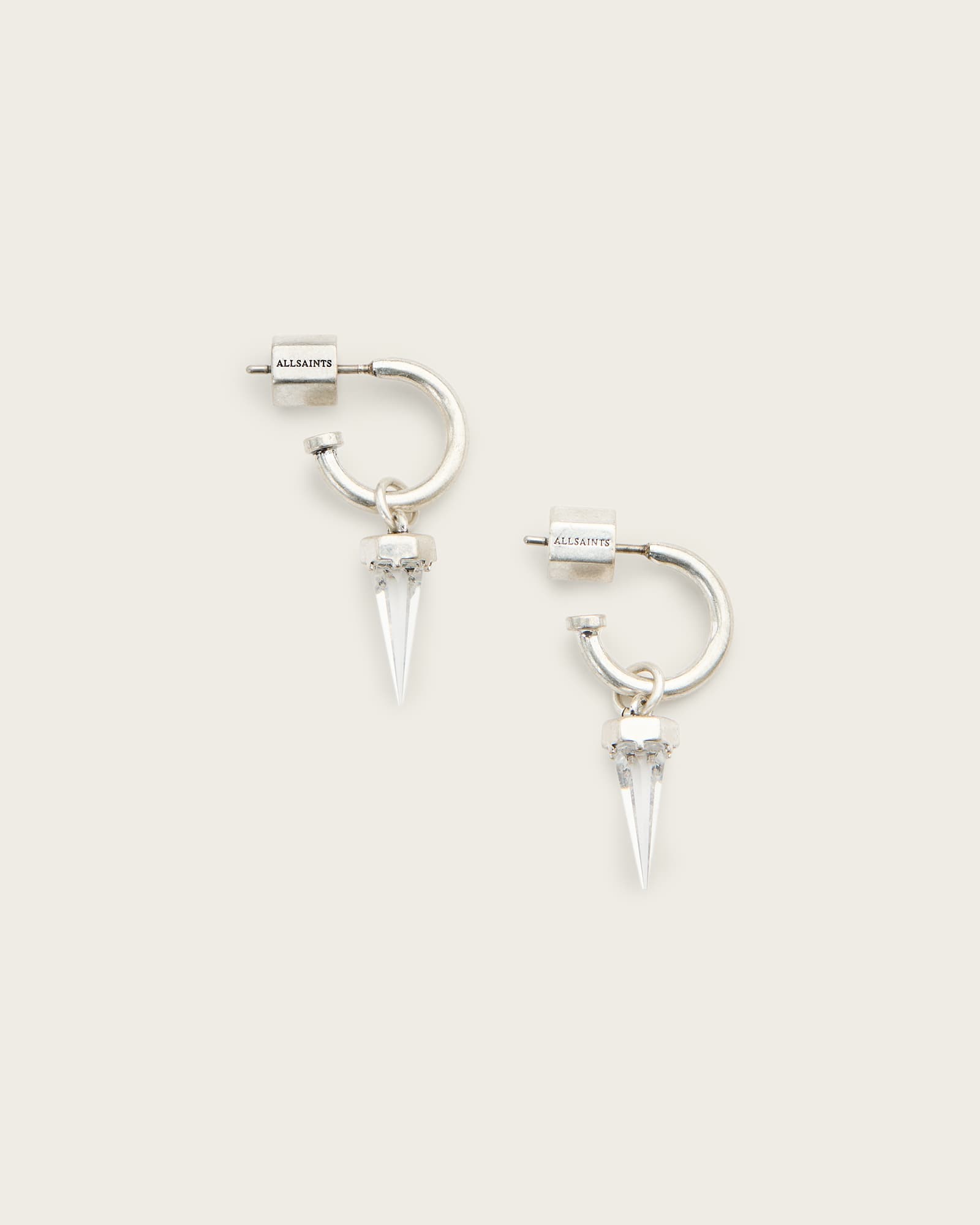 AllSaints Brass Laio Spike Hoop Earrings, Size: One Size
