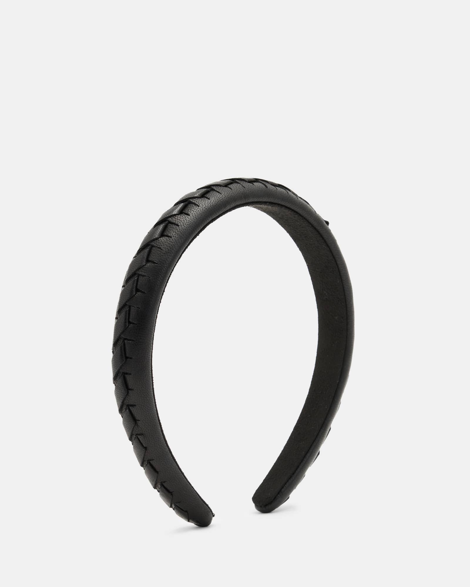 AllSaints Goat Leather Embellished Beaded Headband