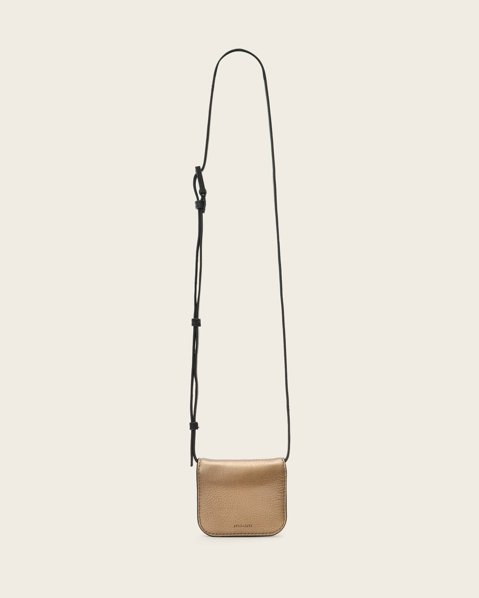 Allsaints Main: 100% Cow Leather Maeve Leather Cardholder Crossbody In Brown
