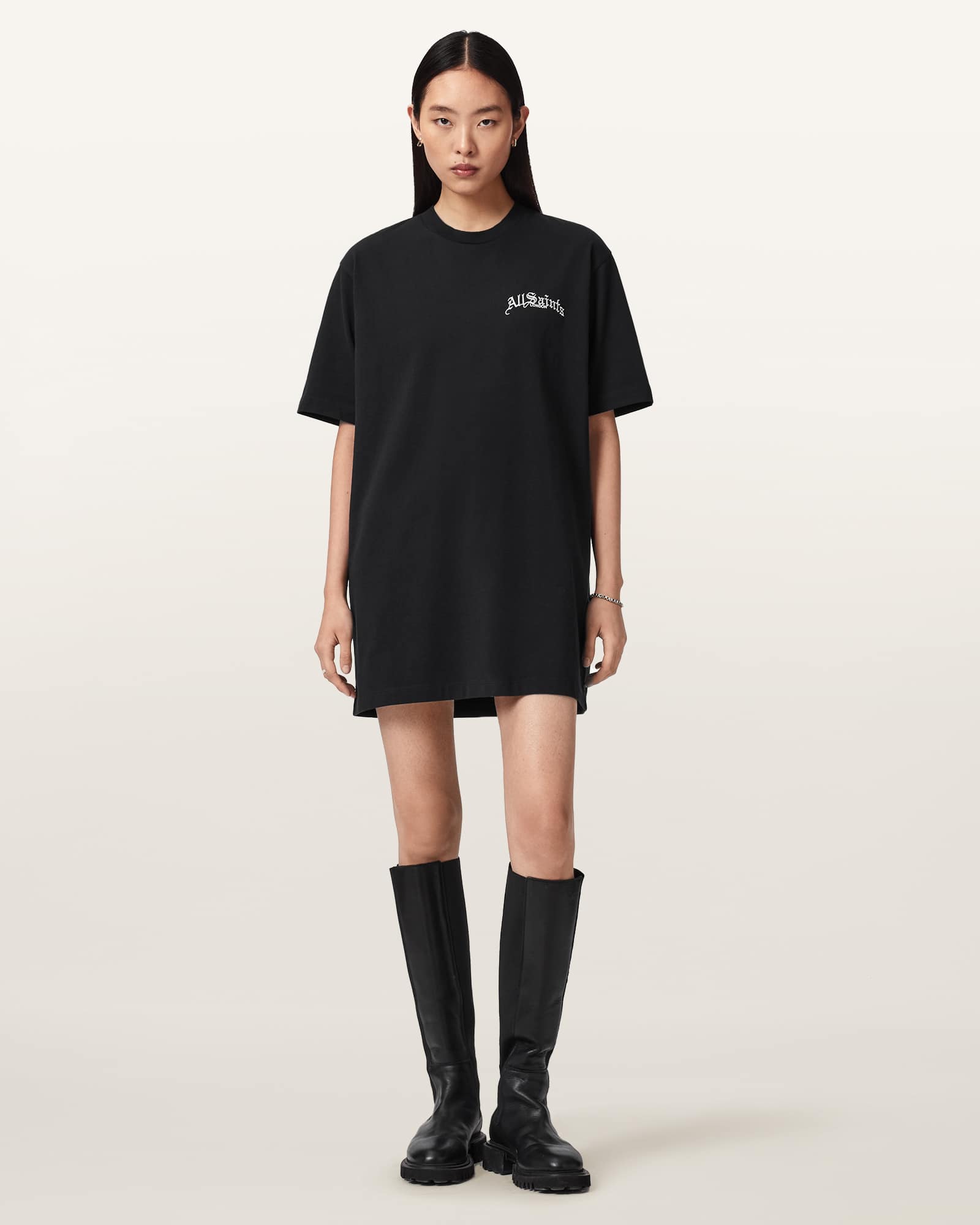 Allsaints Women's Descent Jersey Mini T-Shirt Dress - Size  L