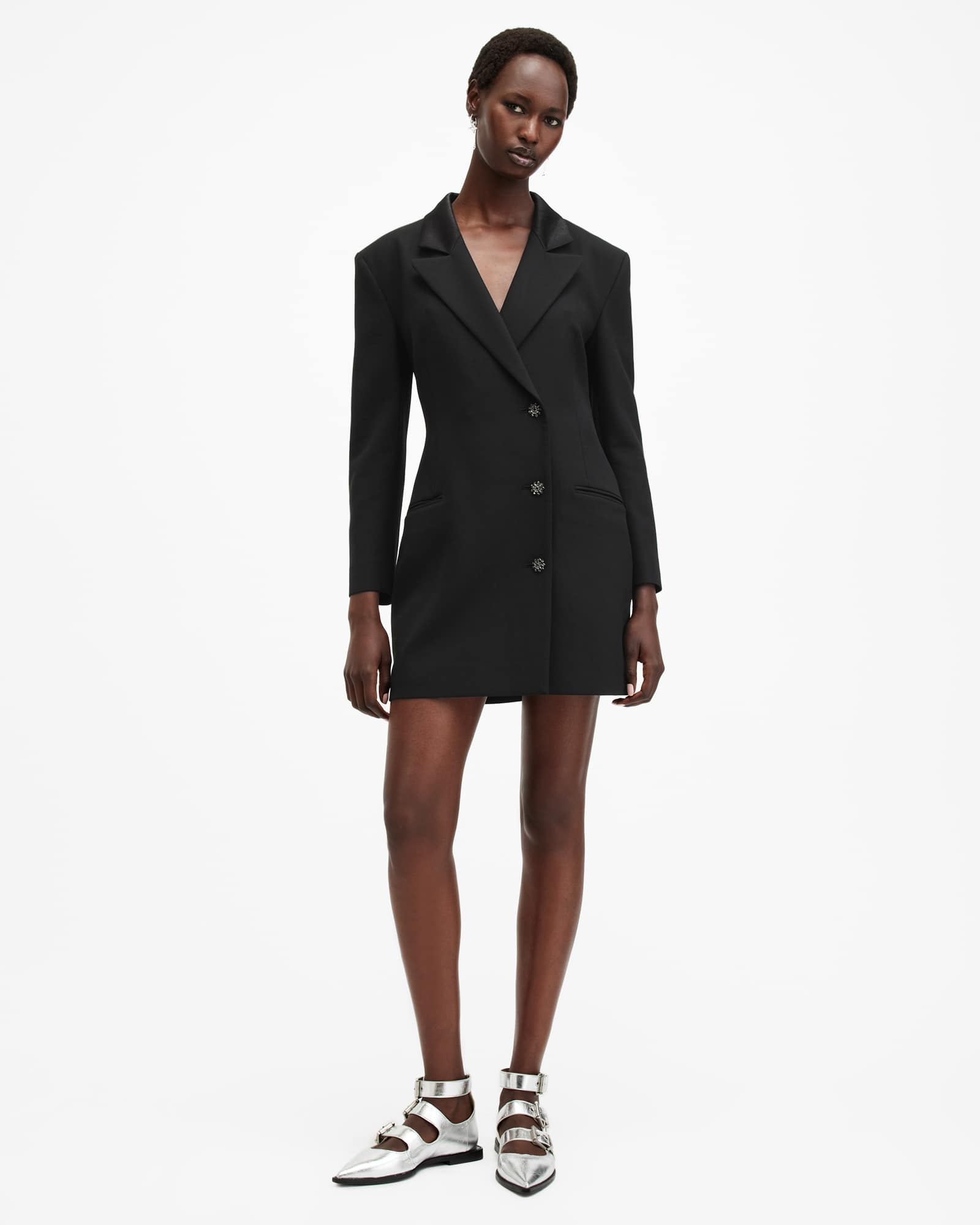 AllSaints Erykah Slim Fit Mini Blazer Dress