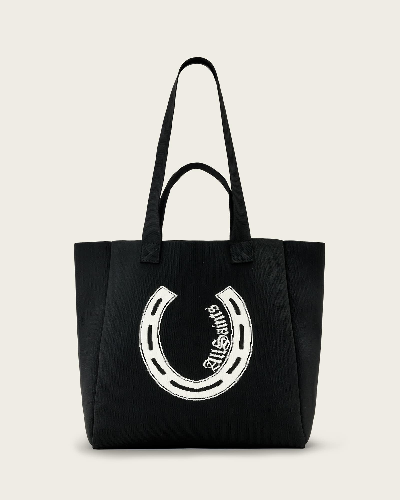 AllSaints Izzy Horseshoe Knitted Tote Bag,, Black