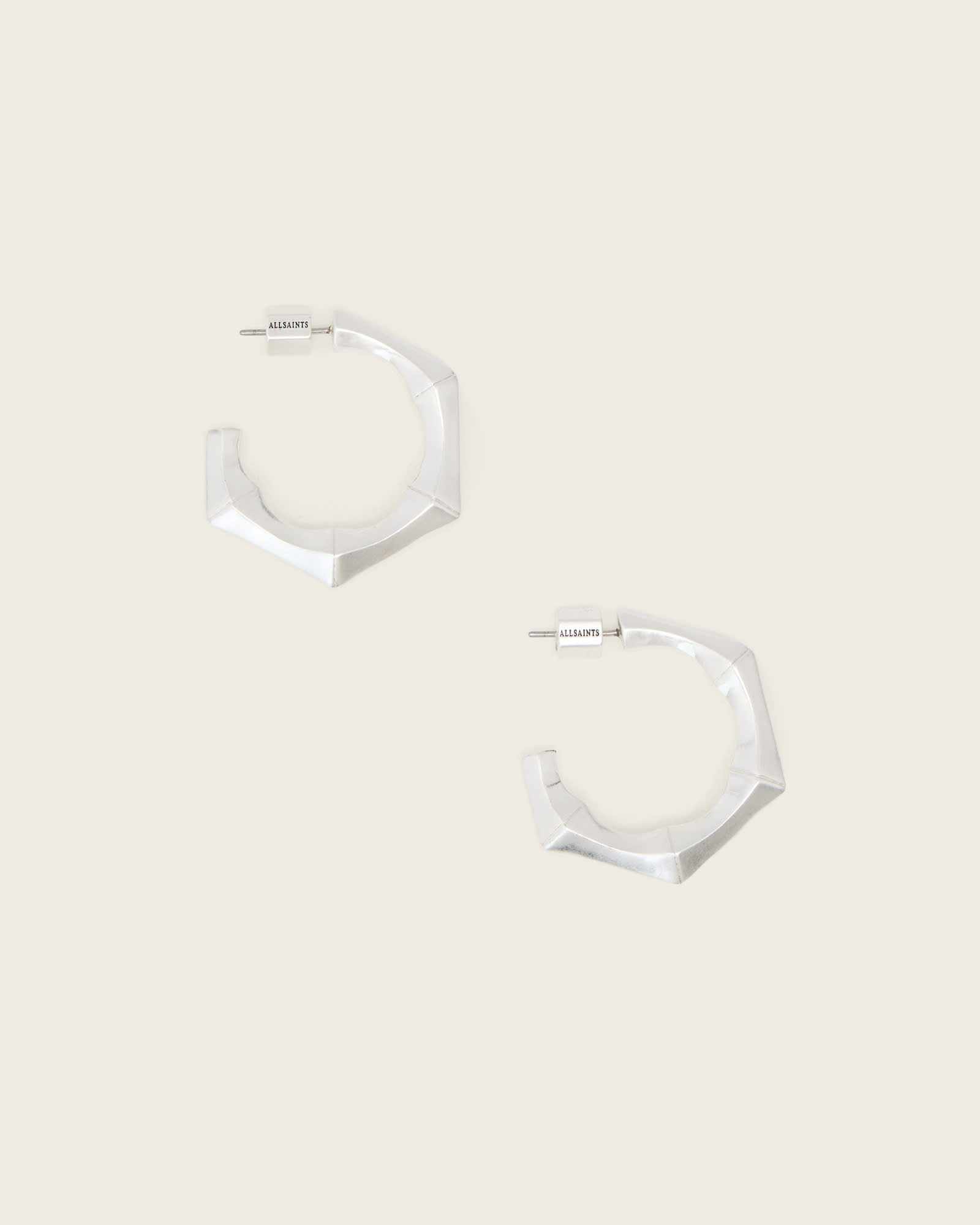 AllSaints Brass Clara Small Hoop Earrings, Size: One Size