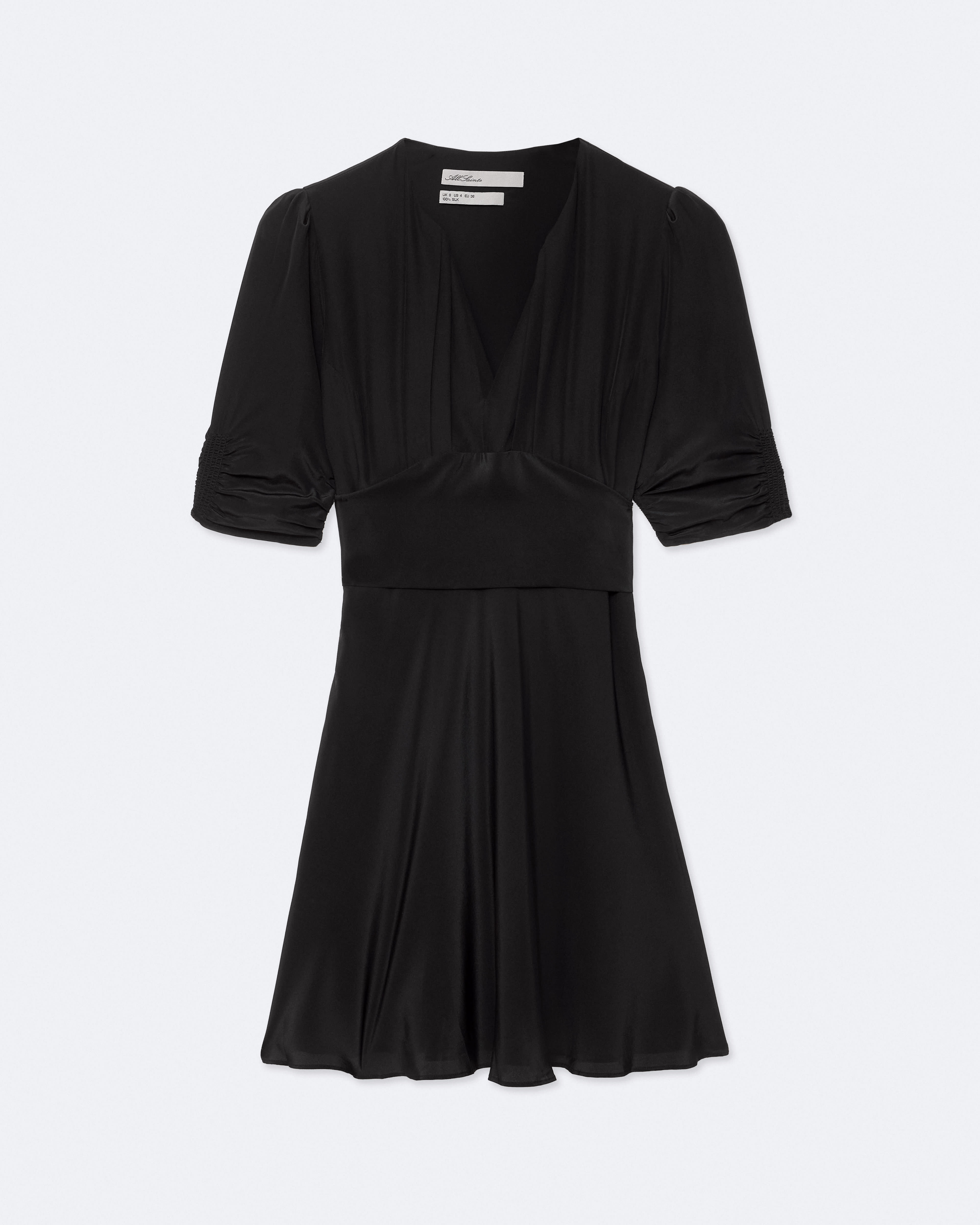 Allsaints Women's Black Ena Silk Mini Dress - Size 10