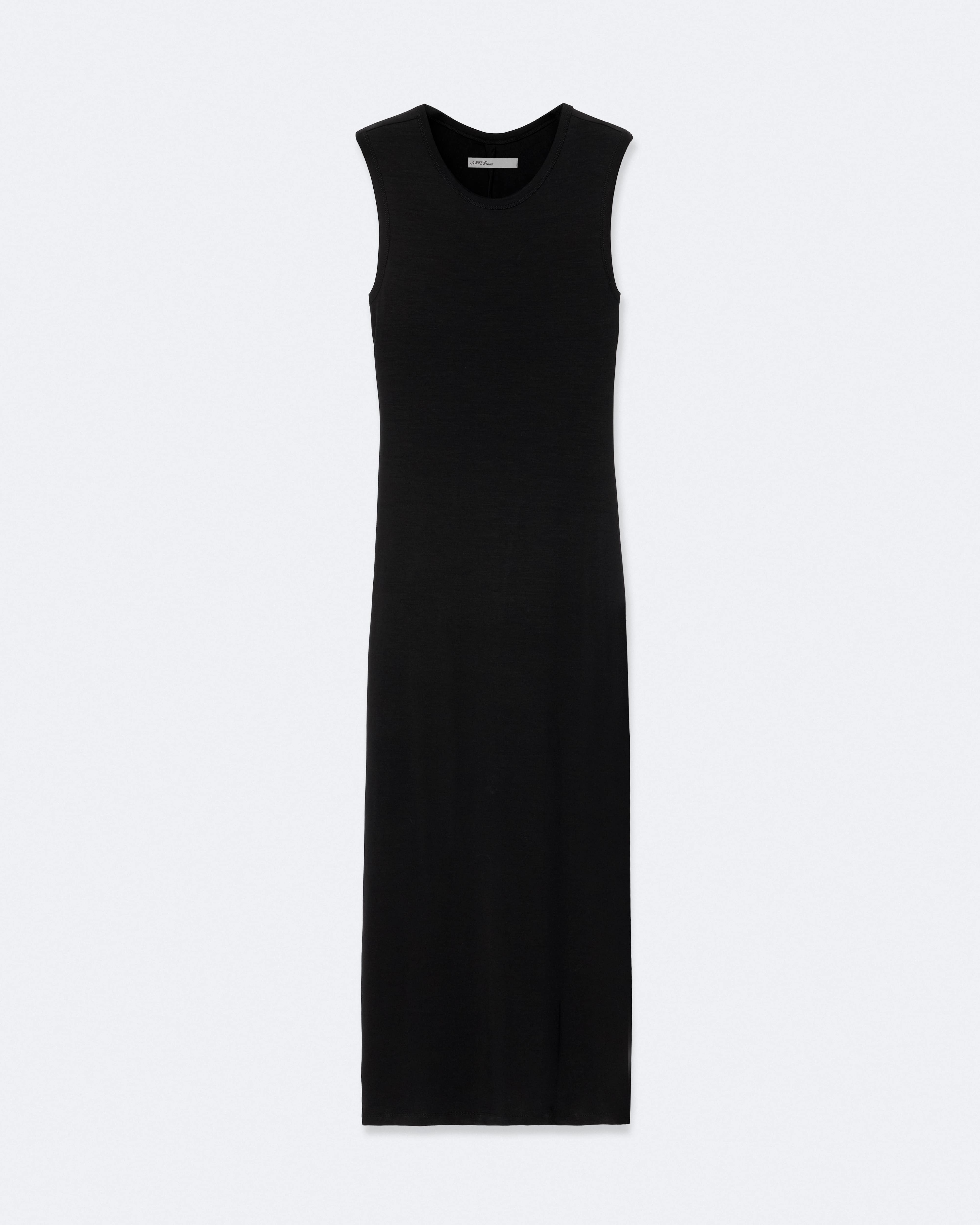 AllSaints Ilia Twisted-Back Bodycon Midi Dress