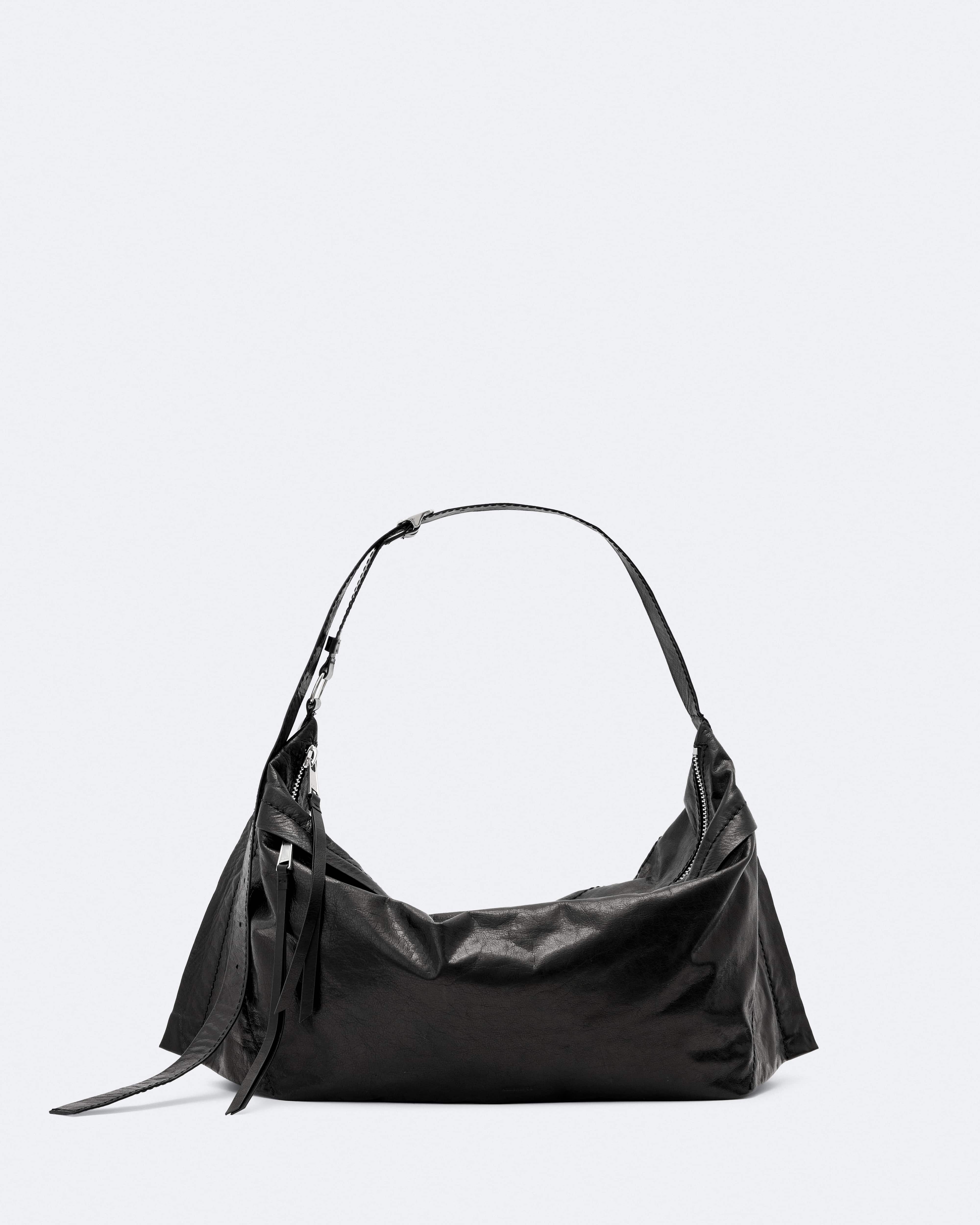 Allsaints Damen Schwarz Women's Lutece Leather Duffle Bag One Size