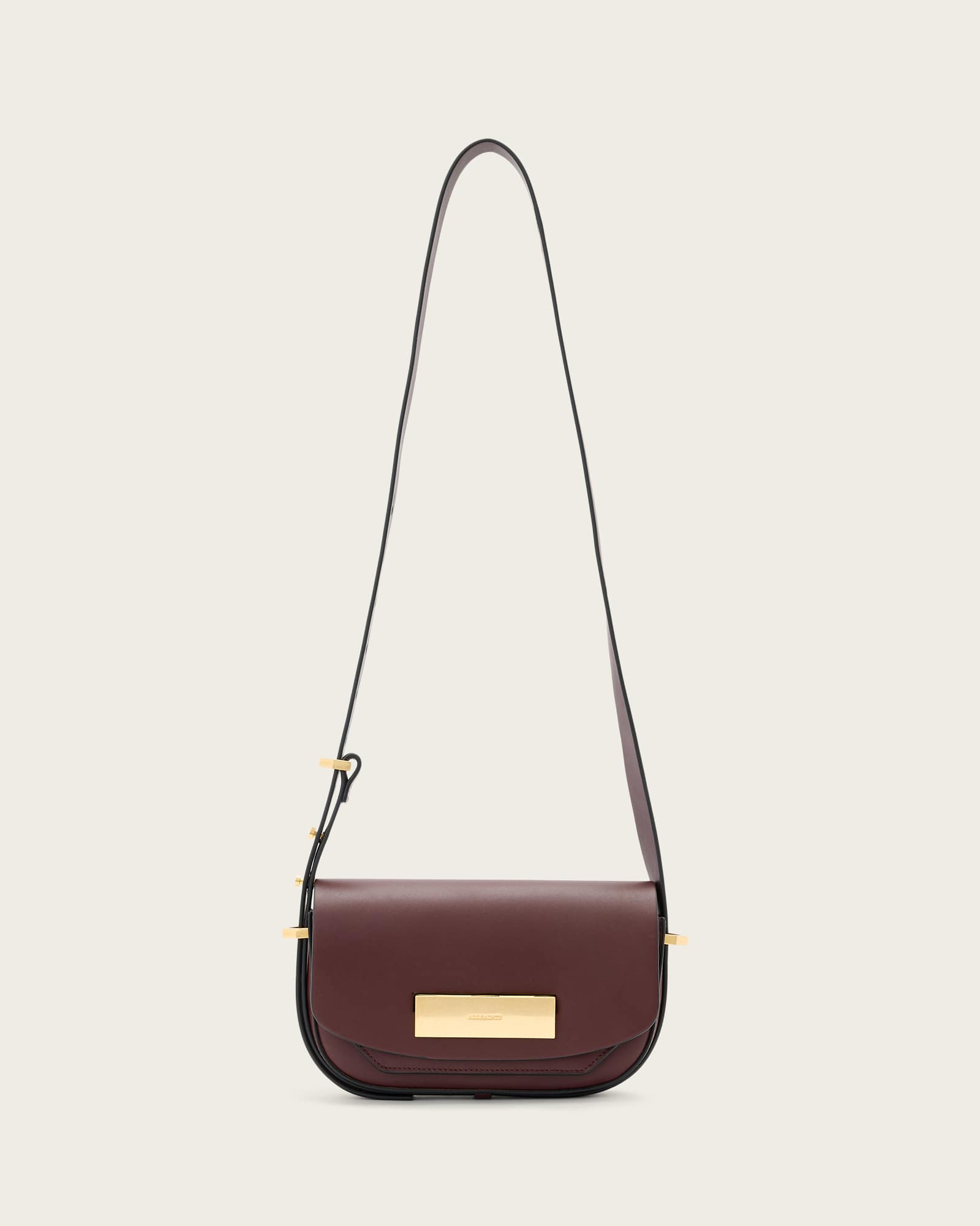 Allsaints Main: 100% Cow Leather Etta Leather Satchel Crossbody Bag In Red