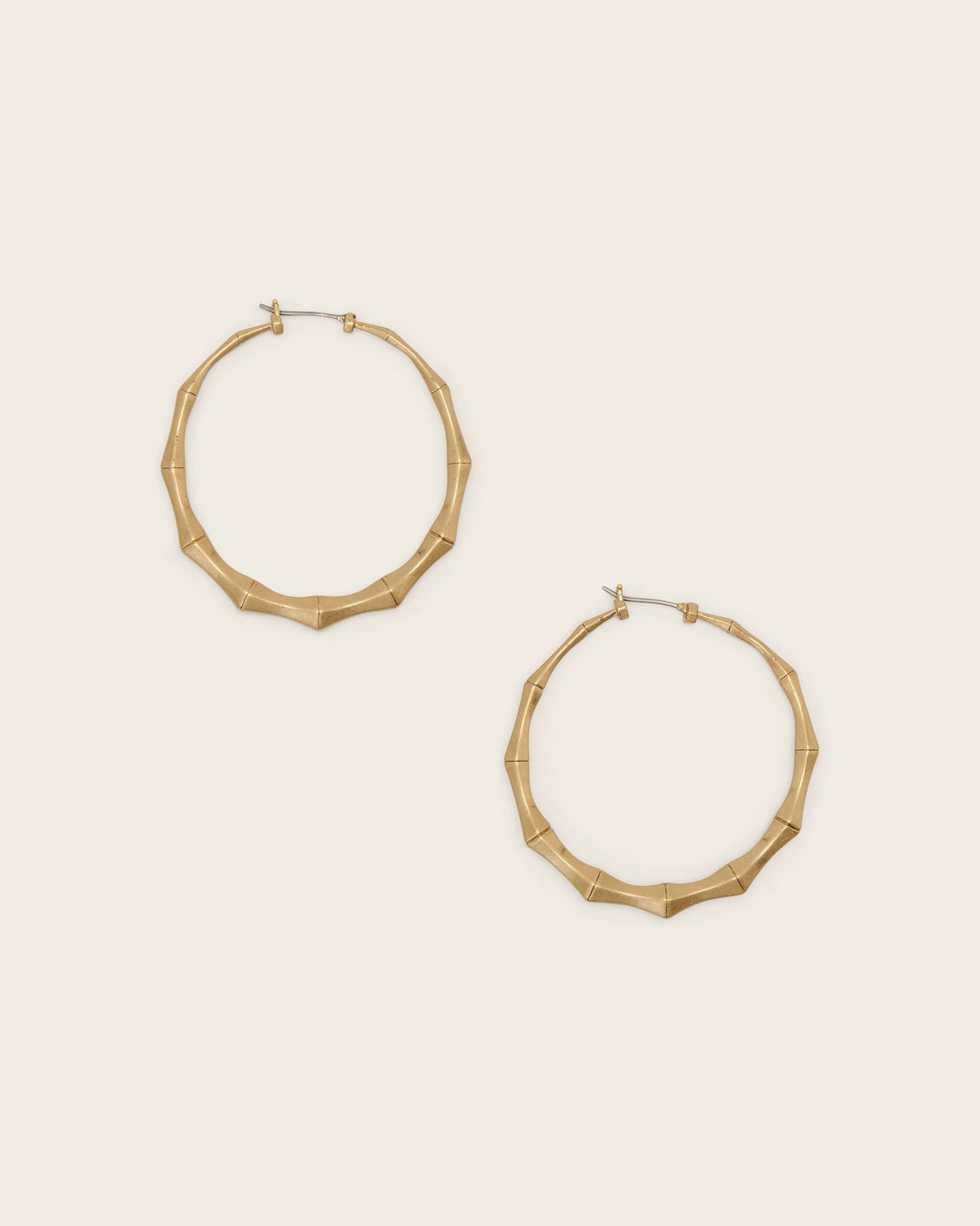 AllSaints Brass Clara Medium Hoop Earrings, Size: One Size