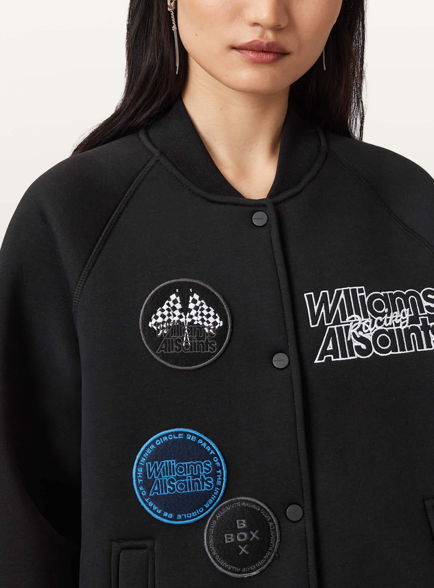 AllSaints Cotton/Modal Williams X AllSaints Nico Bomber Jacket, Size: XS