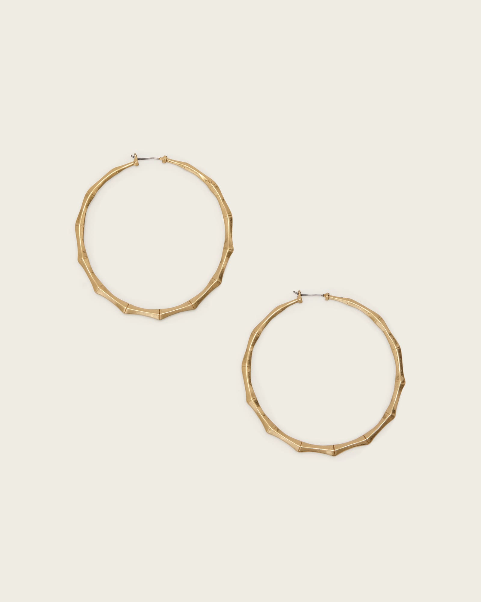 AllSaints Brass Clara Large Hoop Earrings, Size: One Size