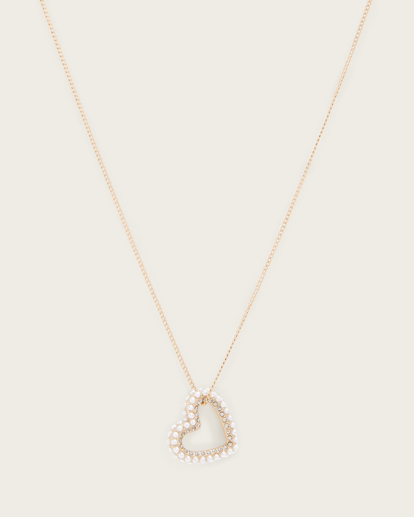 AllSaints Women's Brass Vida Heartbead Necklace, Size: One Size