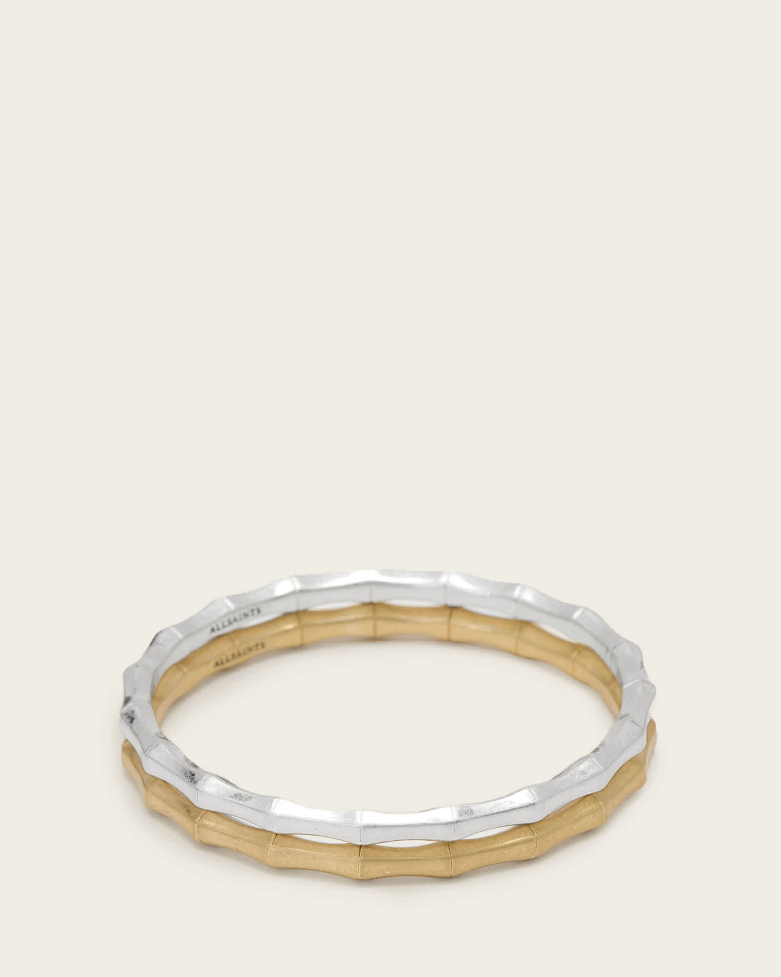 AllSaints Brass Clara Two Tone Bangle, Size: One Size