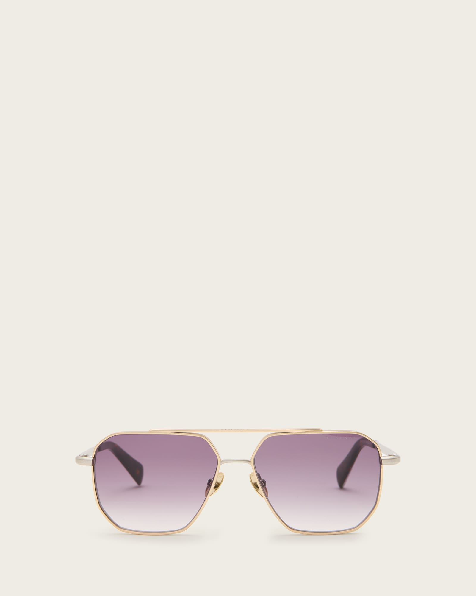 AllSaints Dune Navigator Sunglasses,, Warm Brass