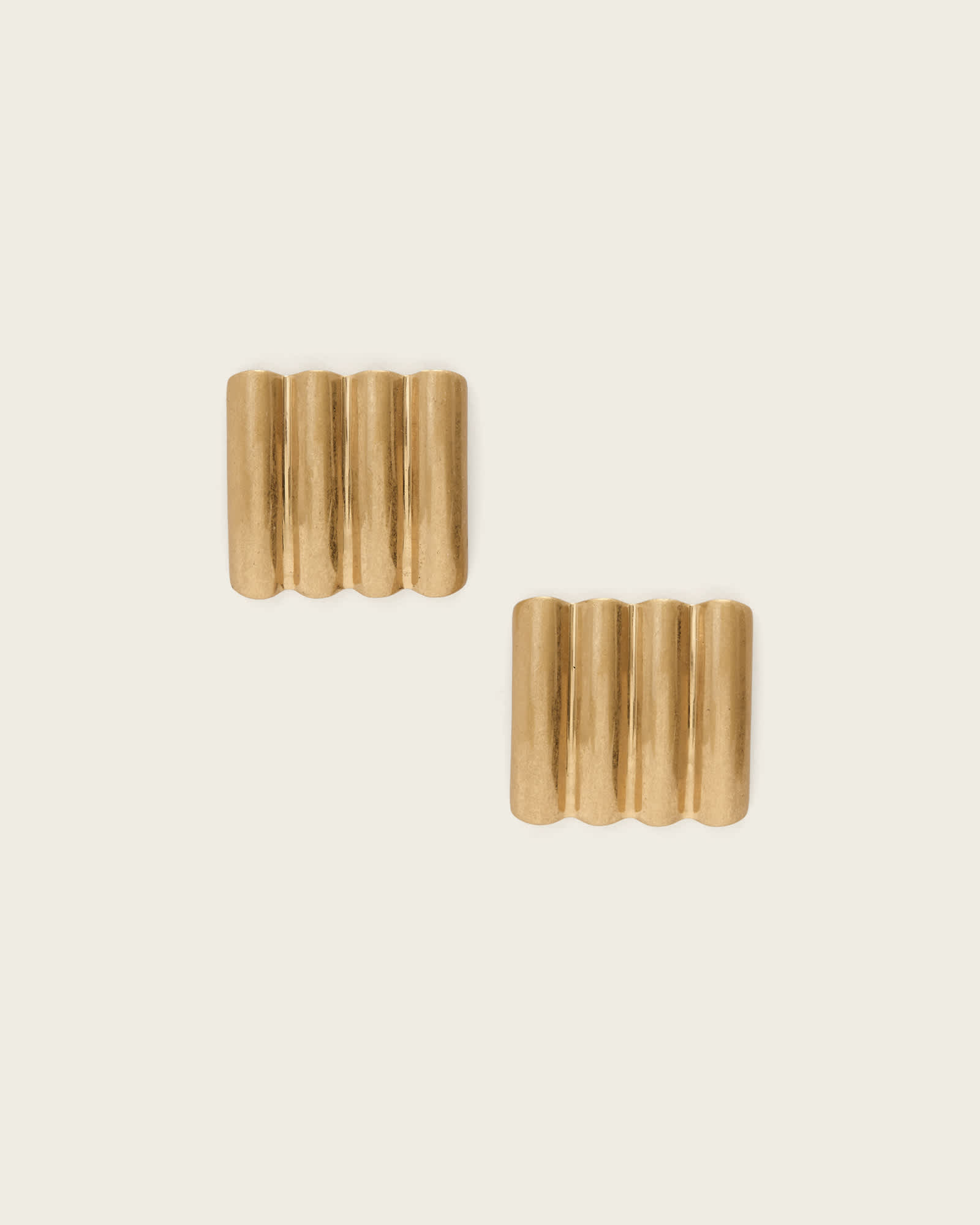 AllSaints Brass Janna Flat Earrings, Size: One Size