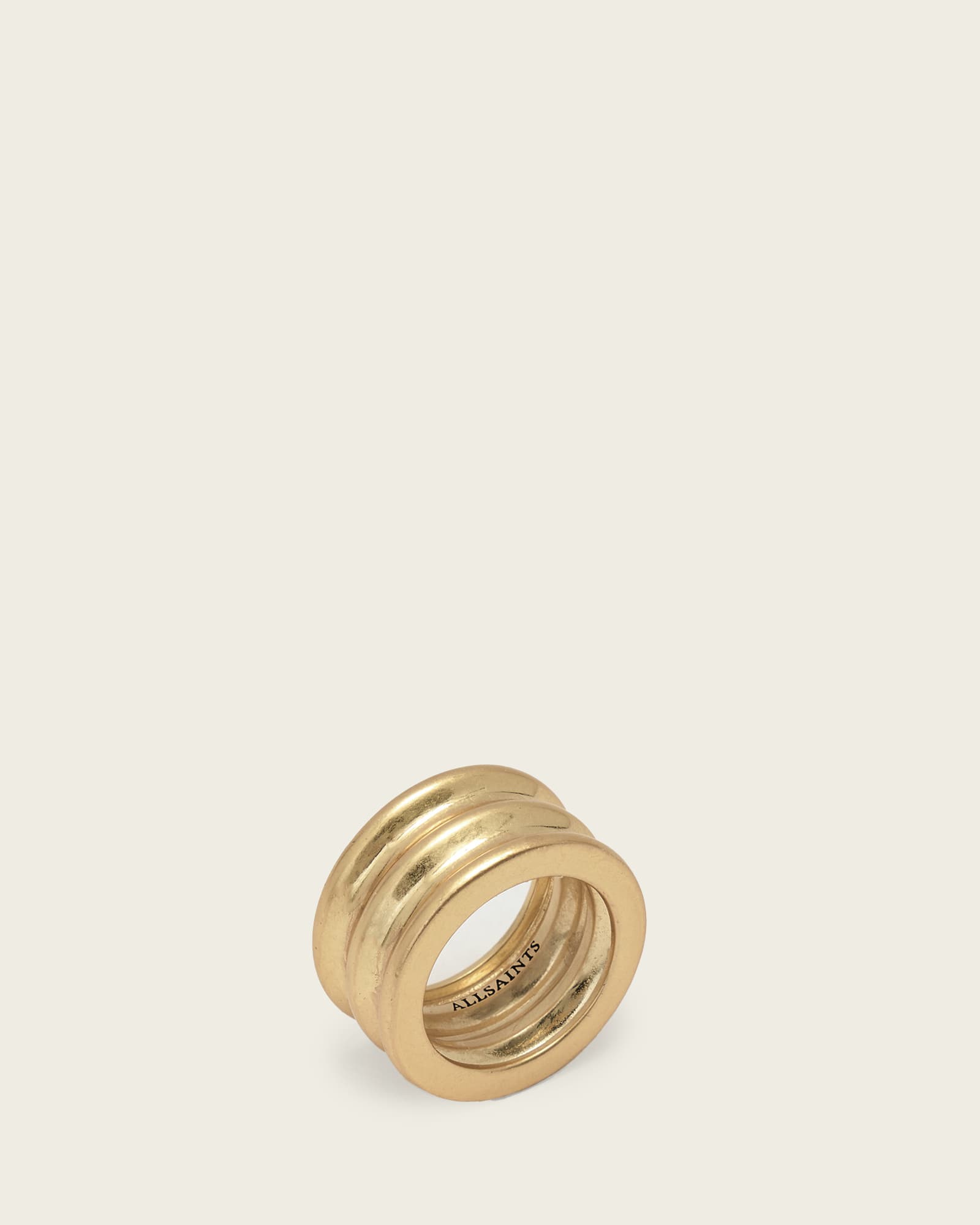 AllSaints Brass Janna Ring, Size: M