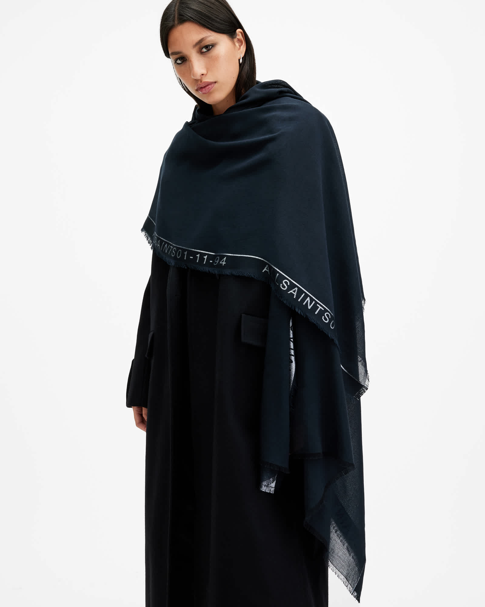 AllSaints Modal/Cotton Metallic Selvedge Scarf